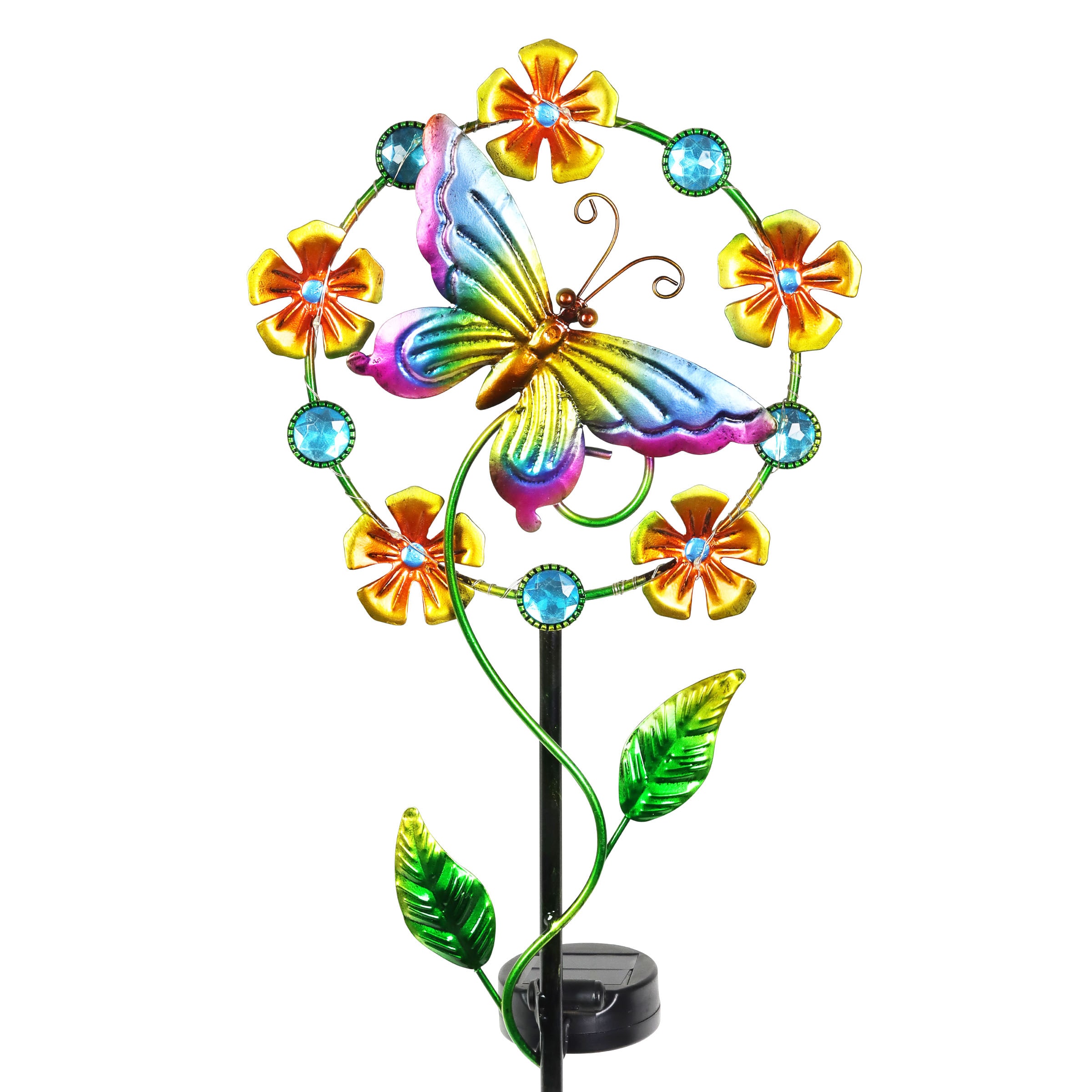 Exhart 19968-RS 36.61-in Multicolor Metal Solar Animals Stake