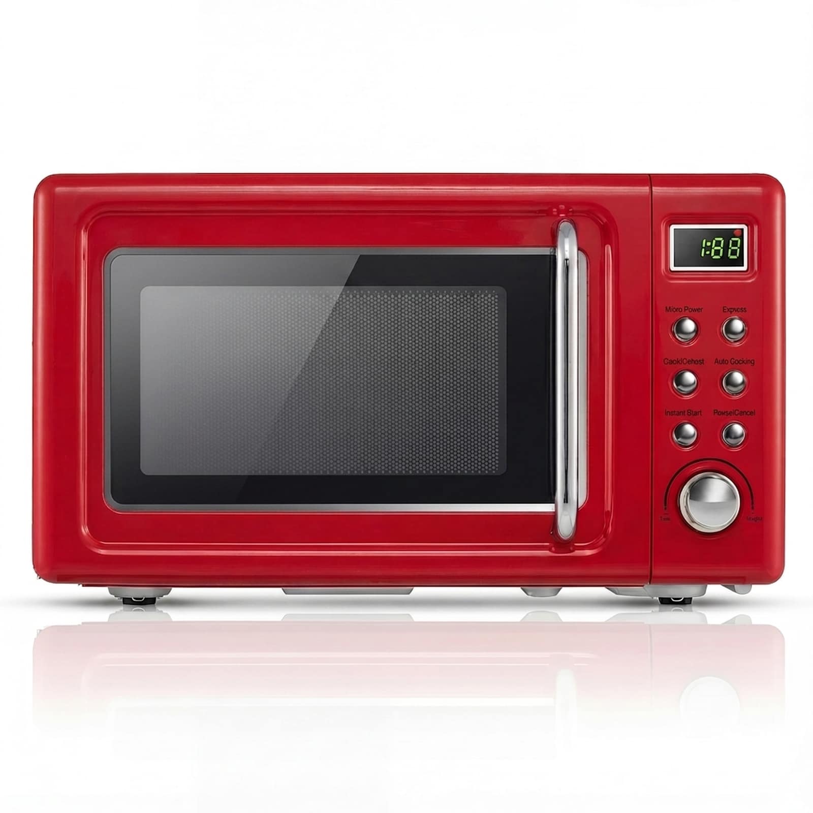 SUGIFT 700W Retro Countertop Microwave Oven with 5 Power Levels Auto Cooking 0.7 Cu Ft ETL UL Certified - Light Red #ZMLW014SUGHY1988