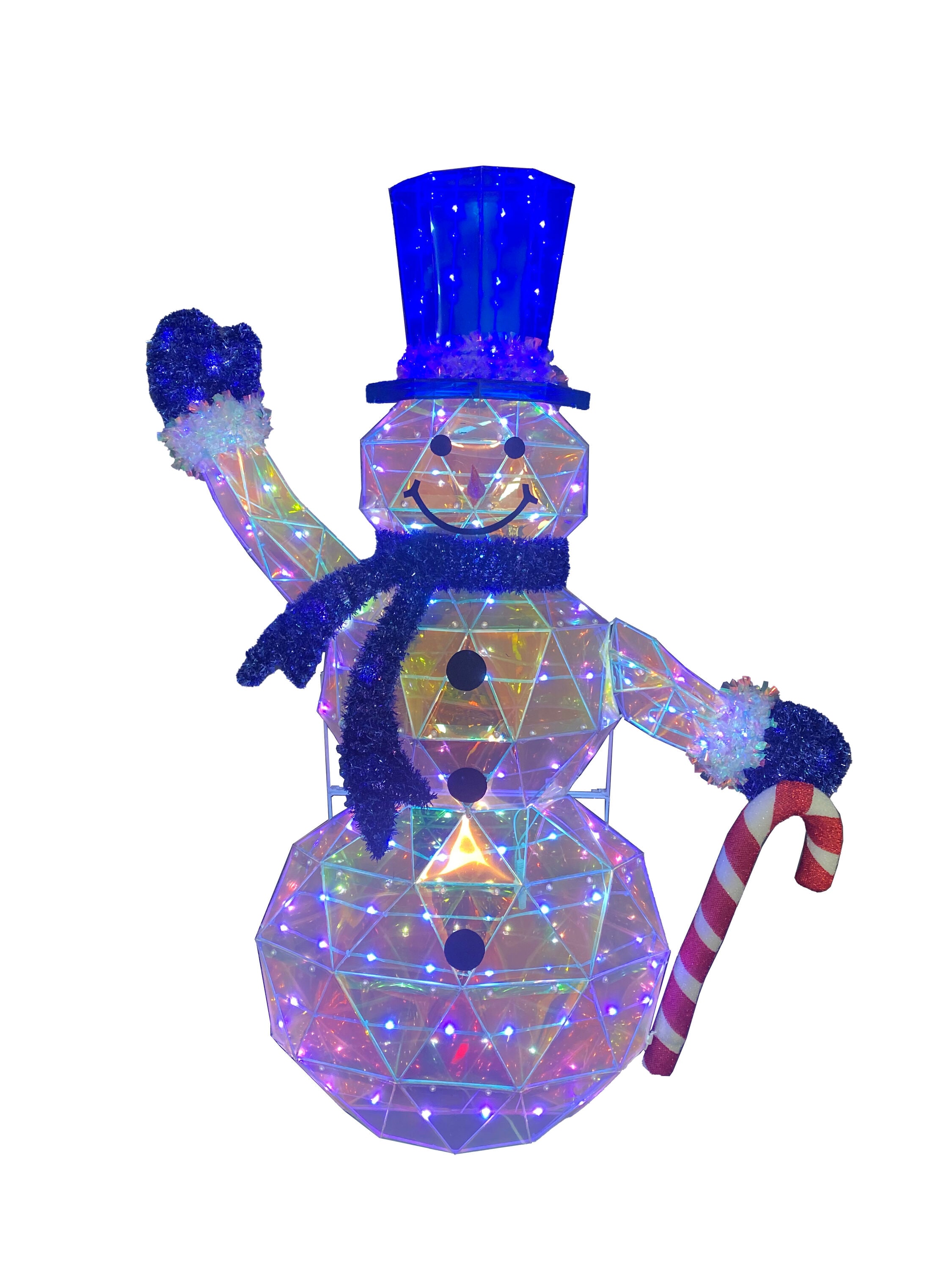 Holiday Living 4-ft Prismatic Snowman Decoration ES79-017L at Lowes.com