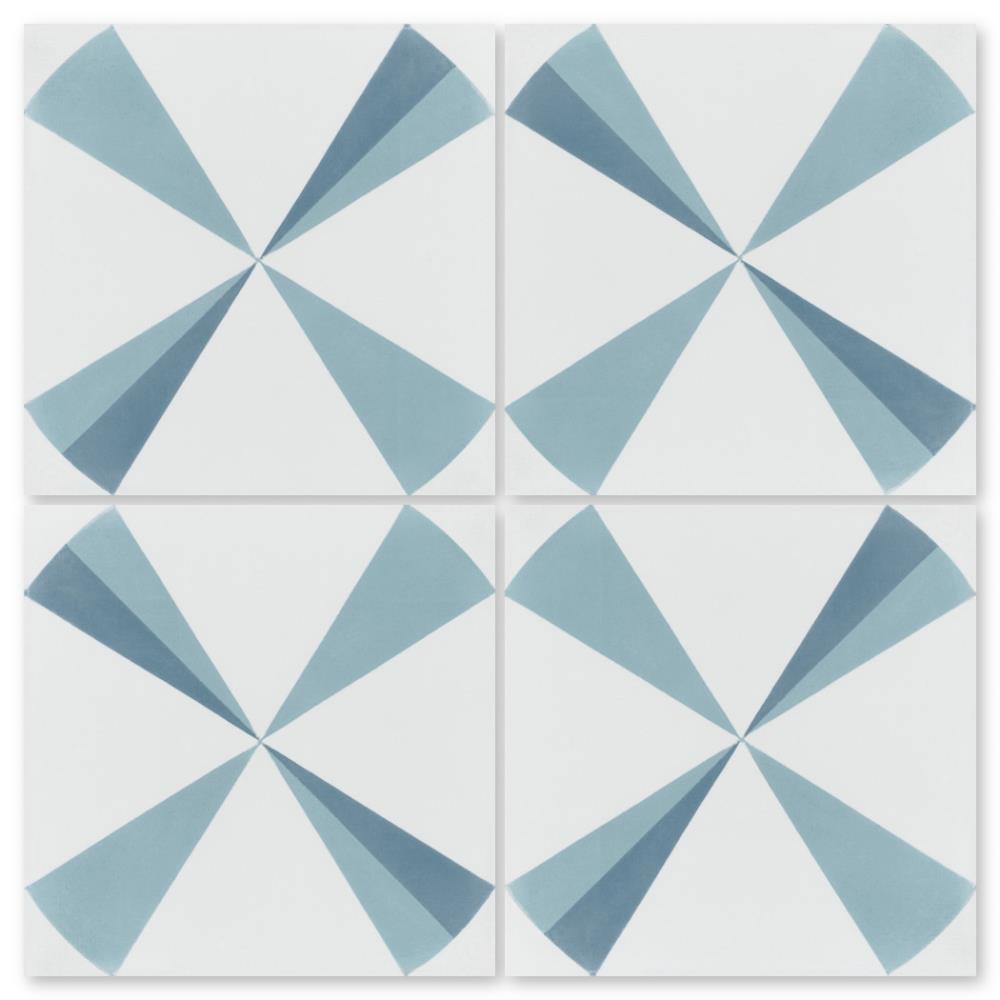 Villa Lagoon Tile LS-PLAR1-S1-SNS Sample - Polaris Azul Sample 8-in x 8-in Matte Cement Encaustic Floor and Wall Tile