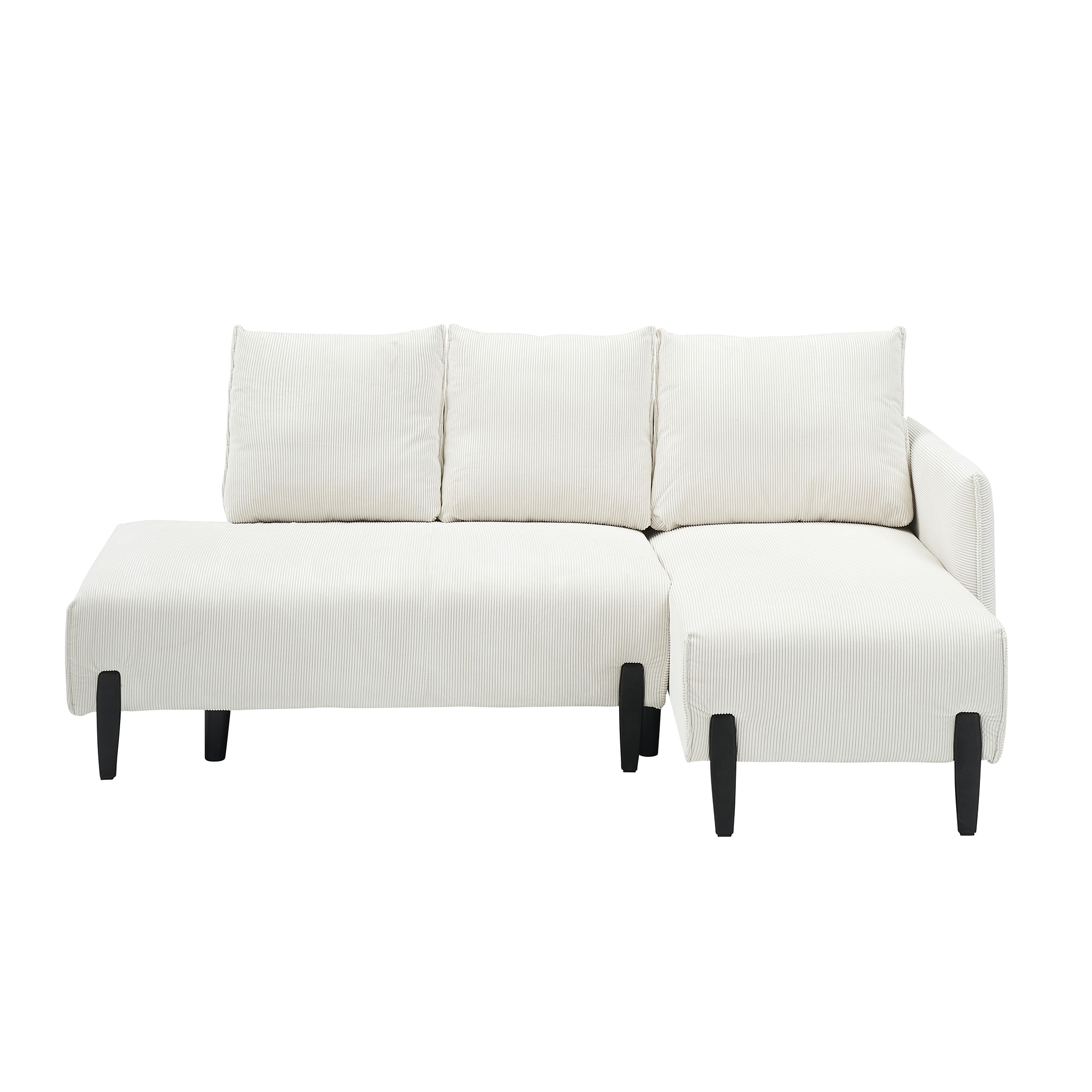 Bybafun YC5200092 79.5-Inches Modern Beige Velvet Sofa