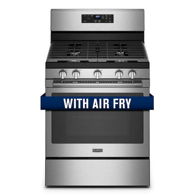 Maytag 30-in 5 Burners 5-cu ft Self-cleaning Air Fry Freestanding