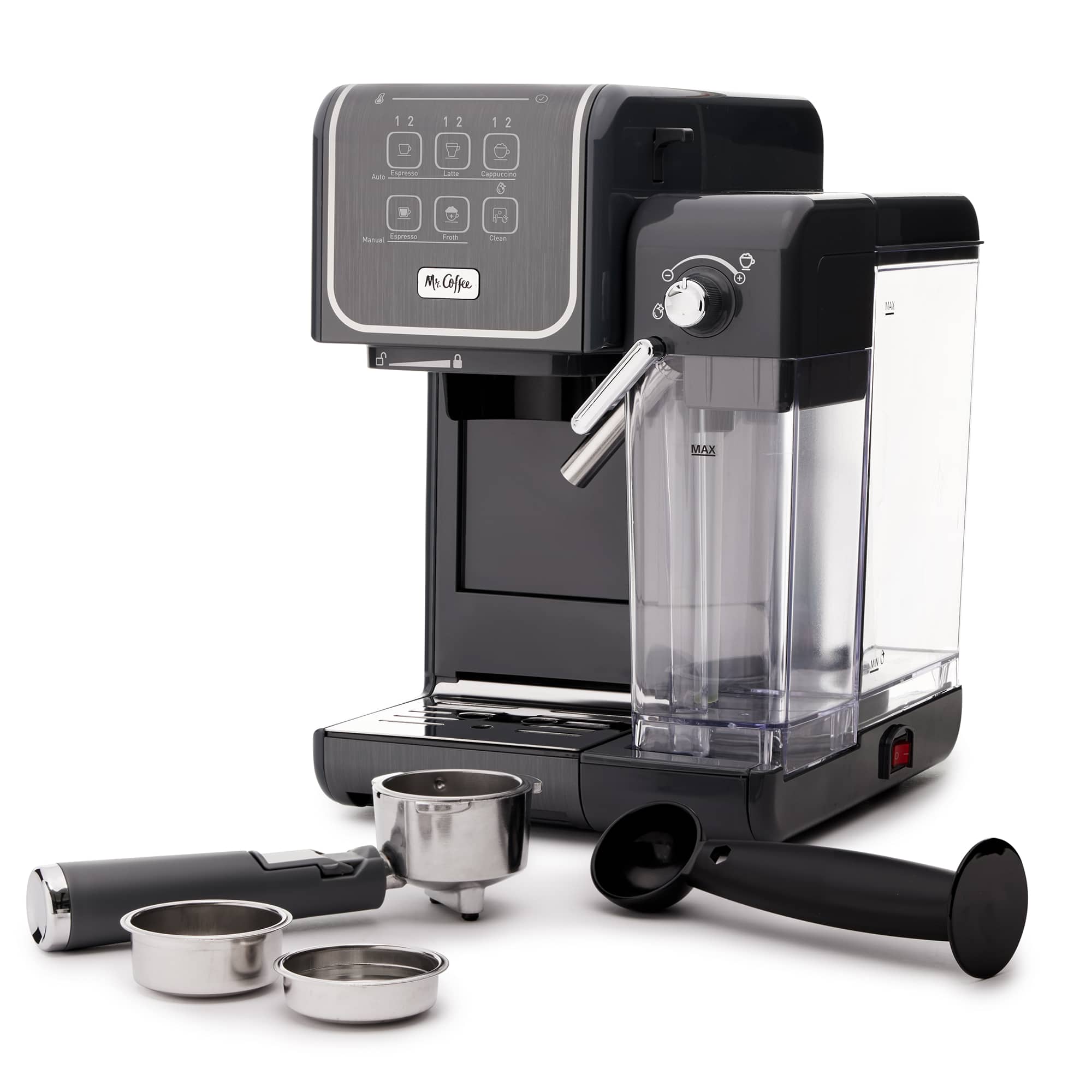 Mr. Coffee 320723 Mr Coffee One-Touch CoffeeHouse Espresso Cappuccino and Latte Maker  Home Coffee Machine with 19-Bar Italian Pump Grinder and Milk Frother  Ideal for Latte Espresso and Coffee Lovers