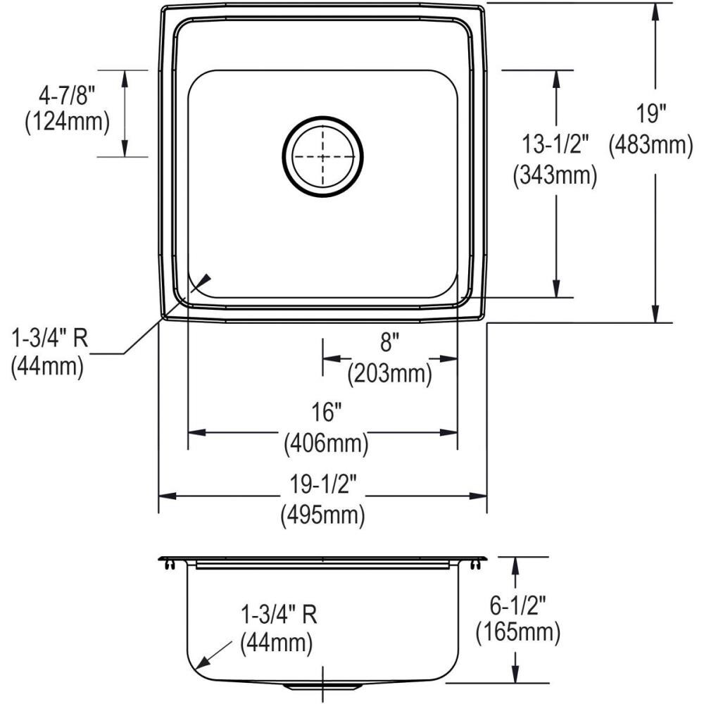 Elkay Lustertone Drop-In 19.5-in x 19-in Lustertone Stainless Steel ...
