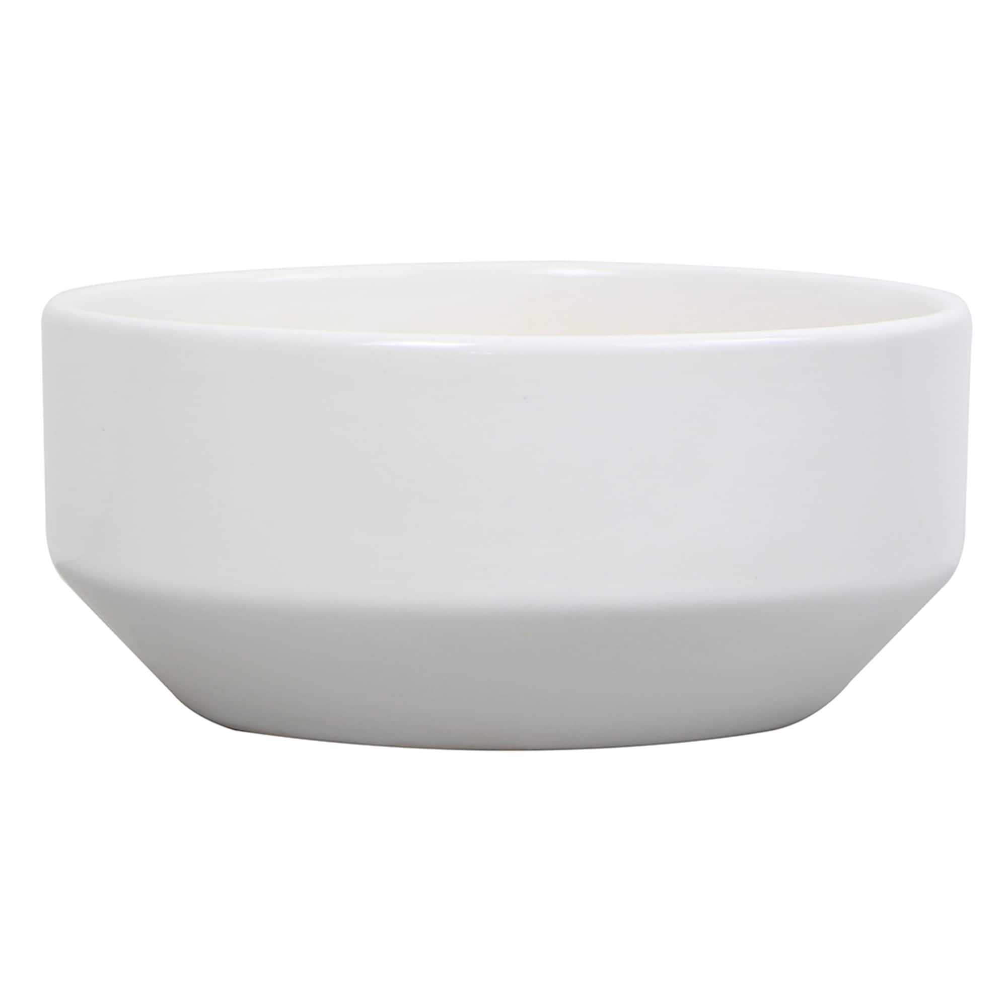 allen + roth CR01931N-07W Round 7.5-in W Small White Ceramic Indoor Planter with Drainage Holes