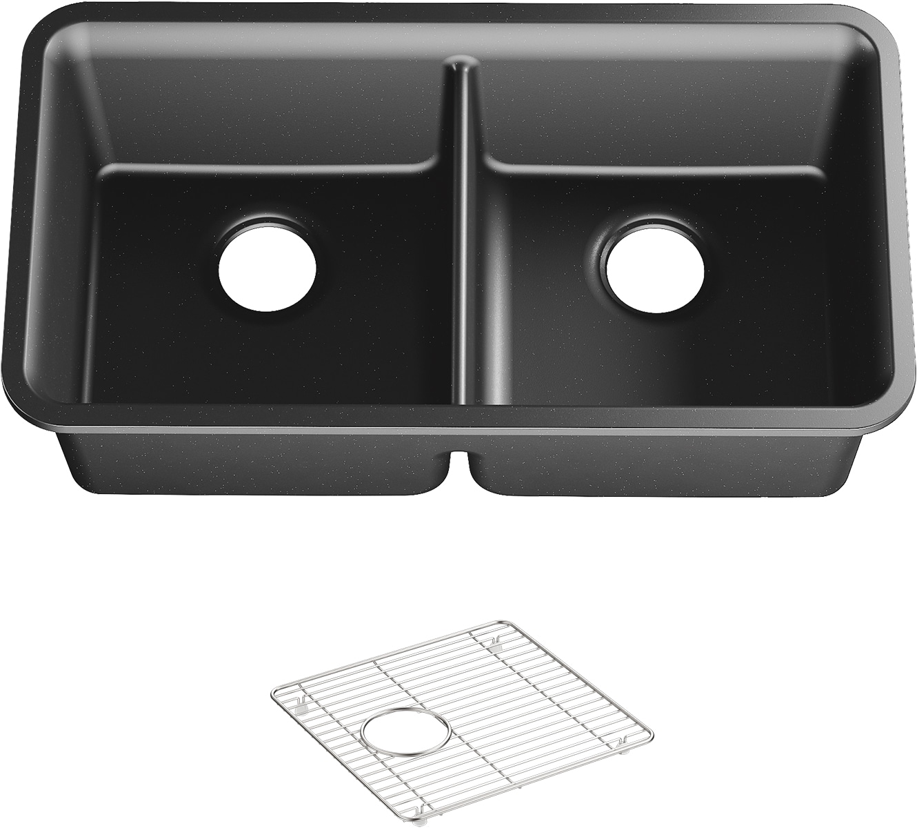 KOHLER K-8199-CM7 Cairn Undermount 33.5-Inches x 18.31-Inches Composite Double equal bowl Kitchen Sink
