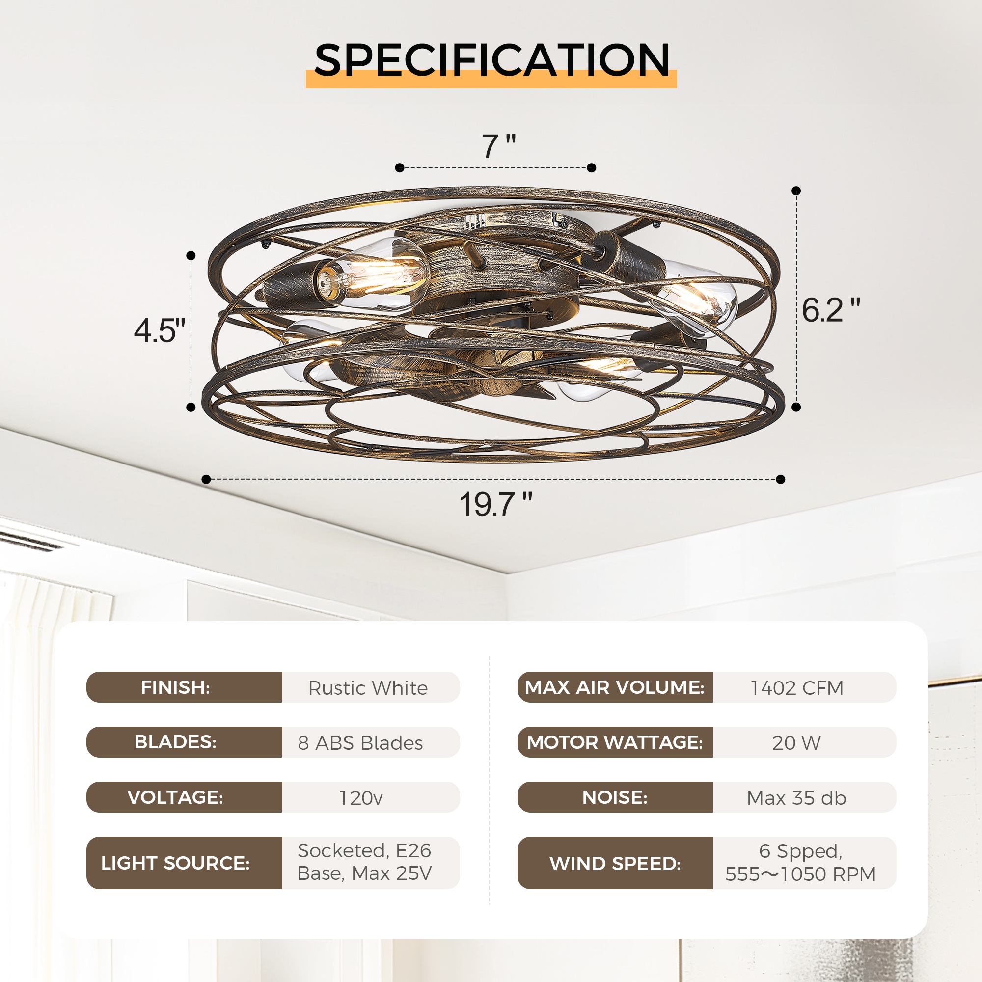 LTMATE LT-DCF203-BKG20 Ceiling-Fans - View #2
