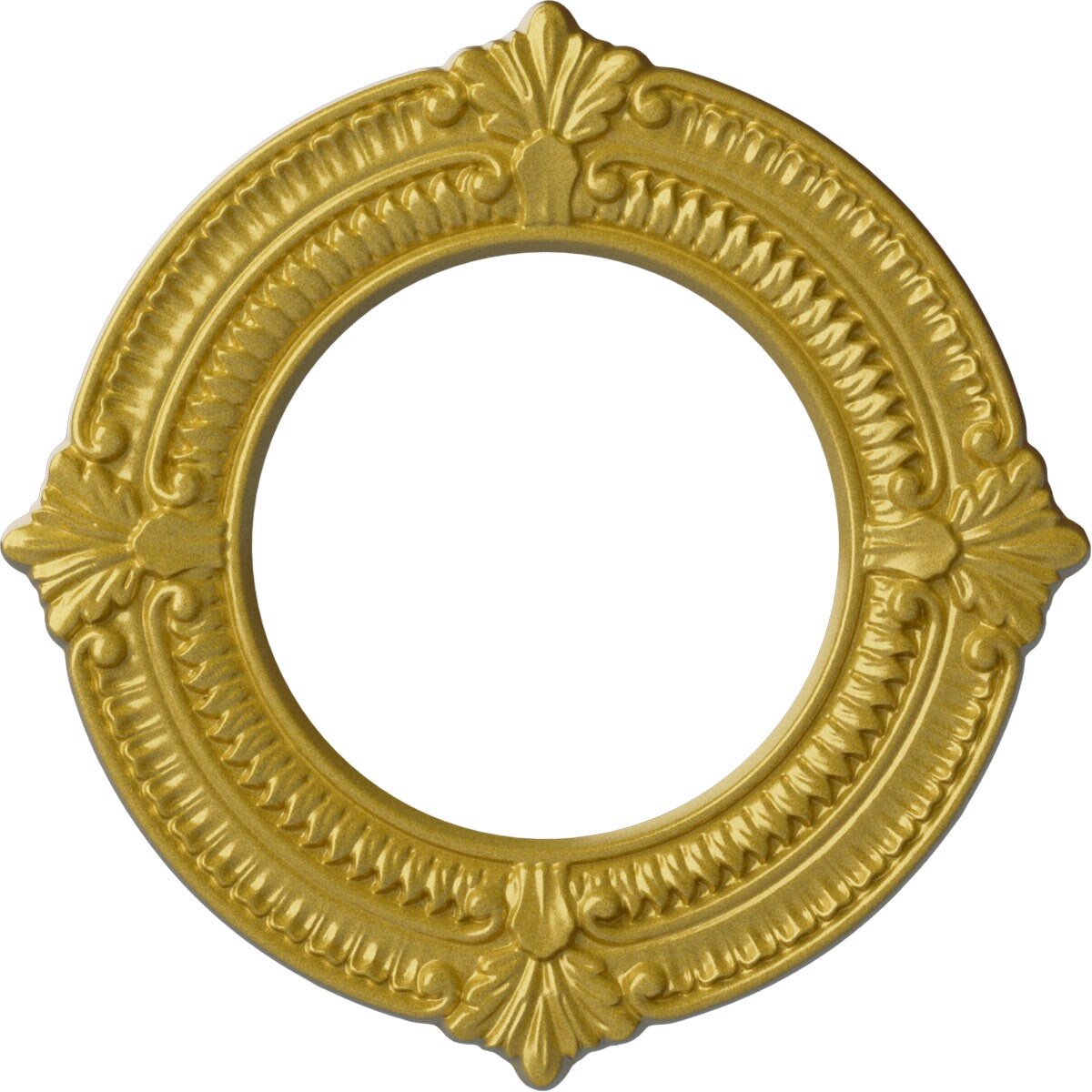 Ekena Millwork CM11BNRGS Benson 11.125-in W x 11.125-in L Painted Rich Gold Polyurethane Whole Ceiling Medallion