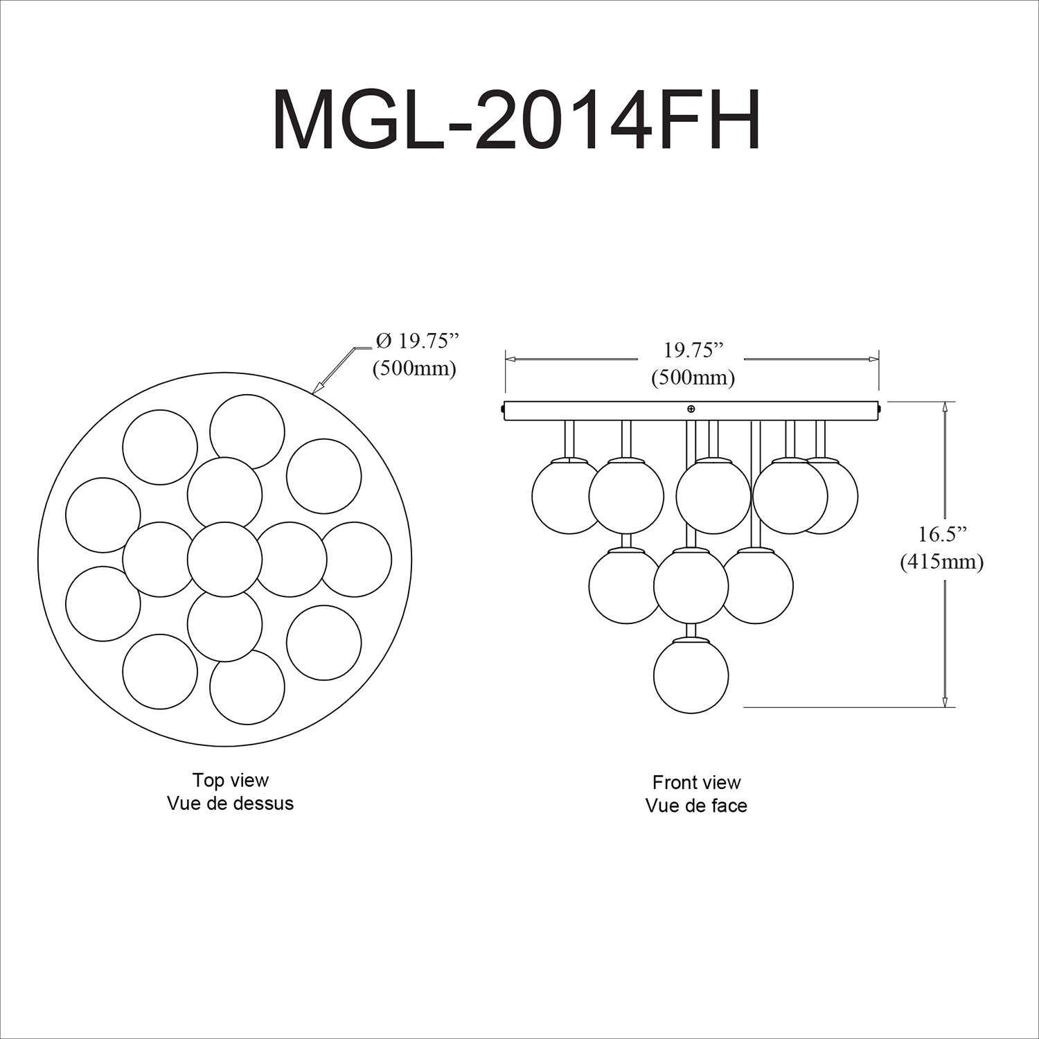Dainolite MGL-2014FH-AGB flushmounts - View #3