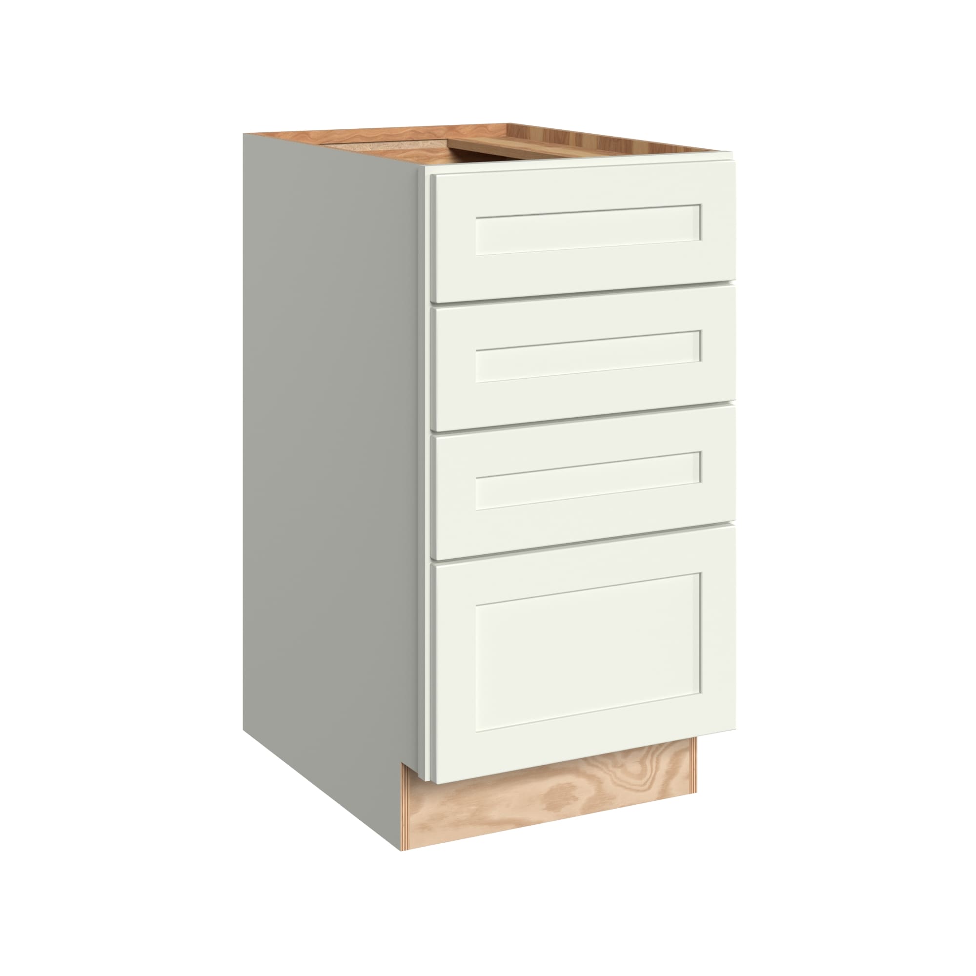 KraftMaid Momentum BD18G71 Deveron 18-in W x 34.5-in H x 24-in D Dove White 4 -Drawers Drawer Base Fully assembled Plywood Cabinet (Recessed Panel Shaker)