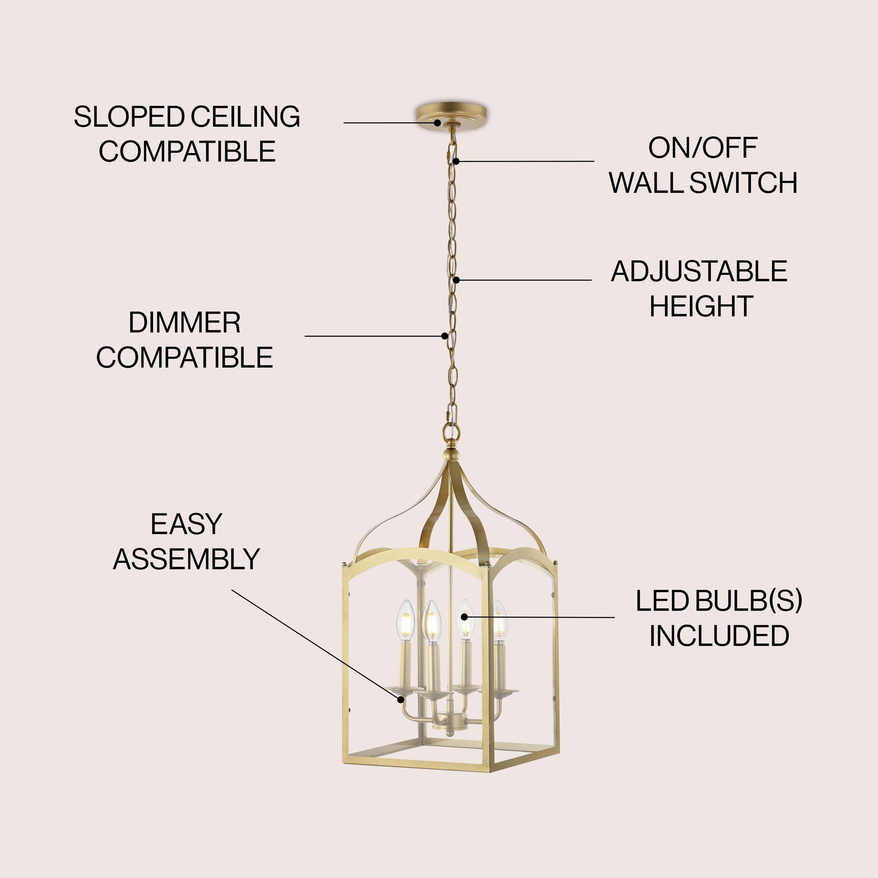 Ruth 11" Antique Gold Metal & Clear Glass LED Pendant Light