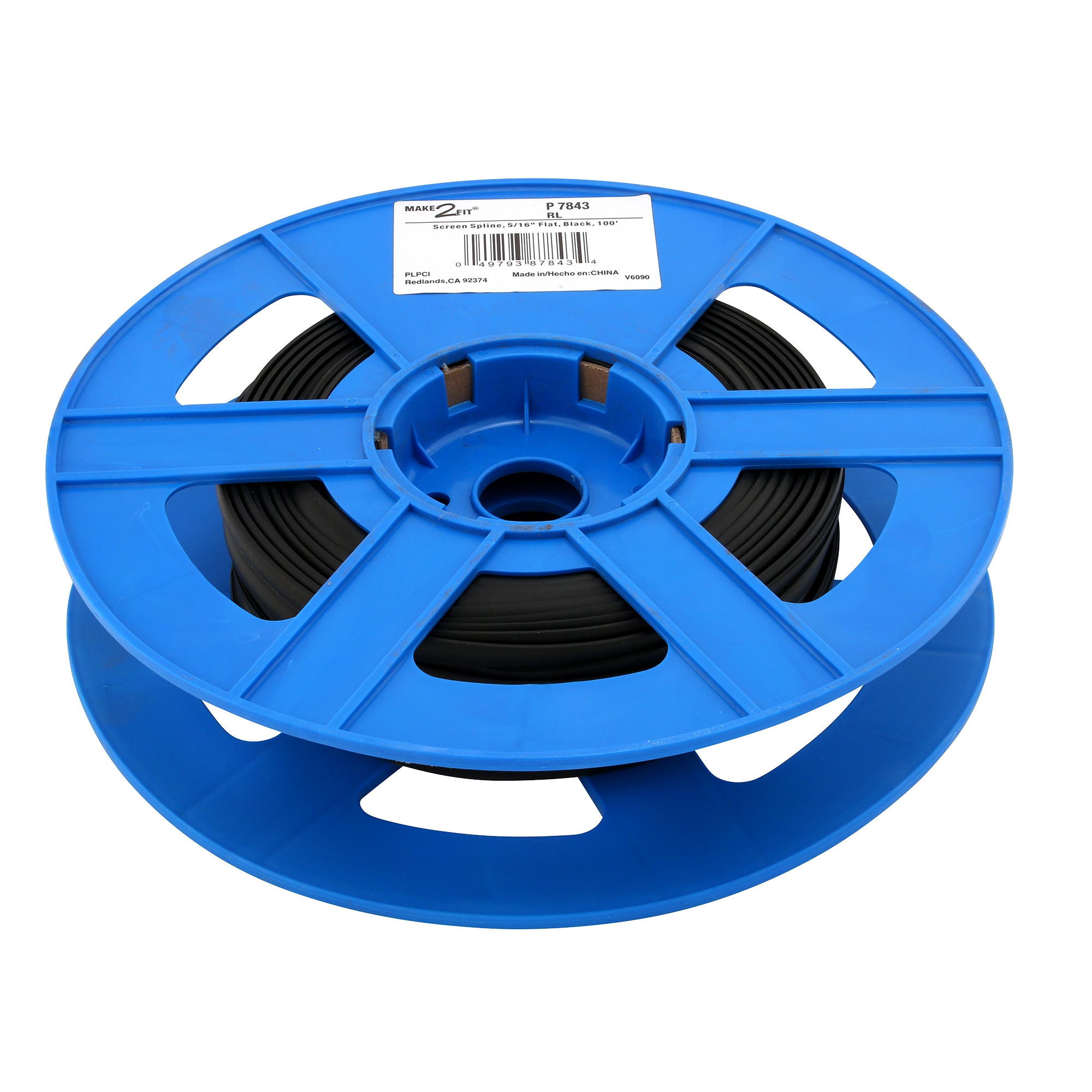 Prime-Line P 7843 5/16-in x 100 Foot Black, Flat Screen Spline (1 Roll)