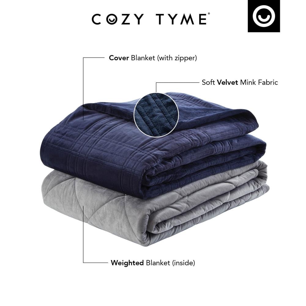 Cozy Tyme Ekon Navy 48 in x 72 in Weighted Blanket in the Blankets