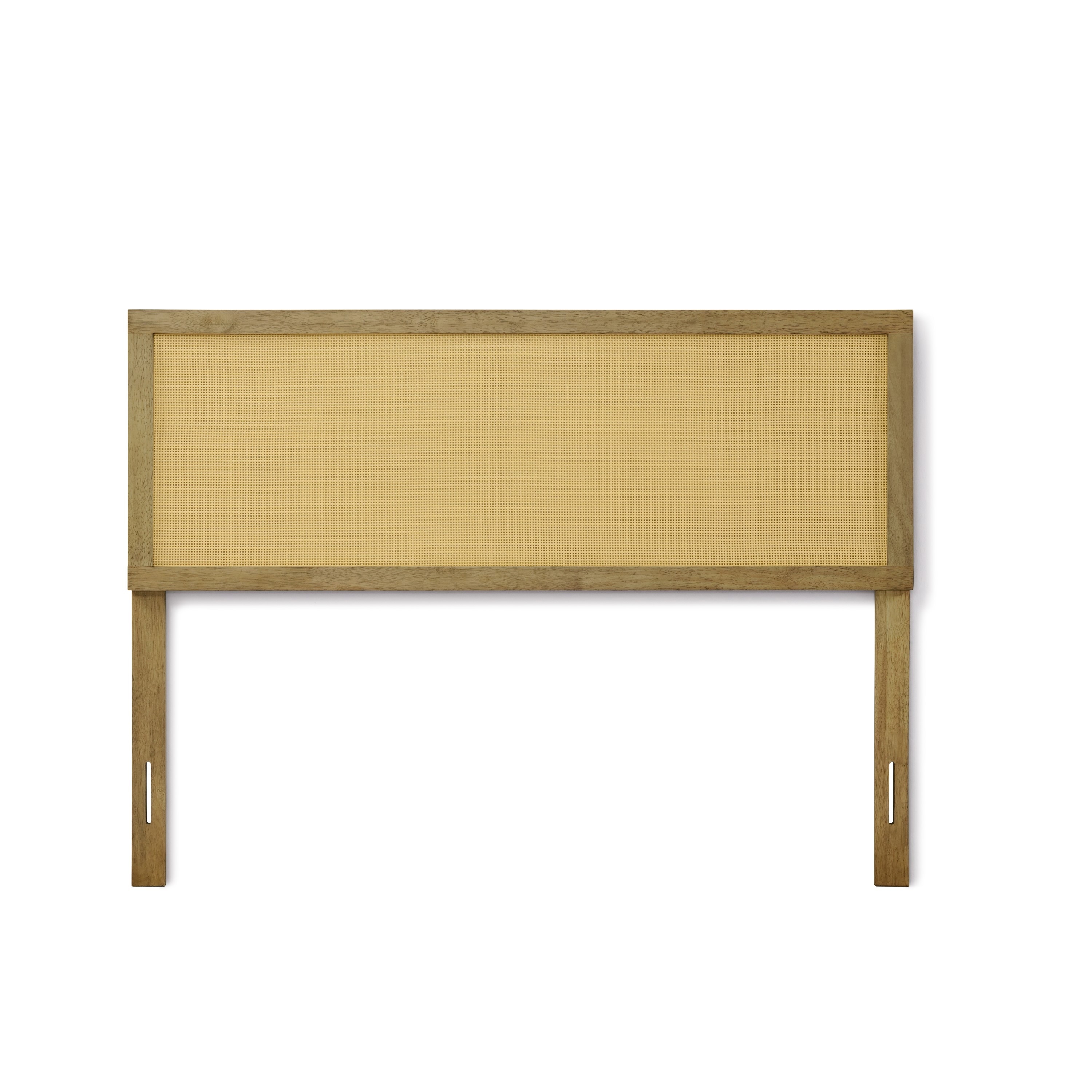 LuxenHome WHIF1834 Oak Queen Cotton Upholstered Headboard
