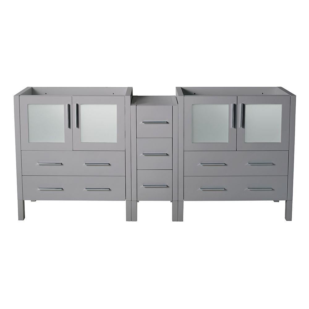 Fresca FCB62-301230GR Torino 72-in Gray - 3 PCS Bathroom Vanity Base Cabinet without Top