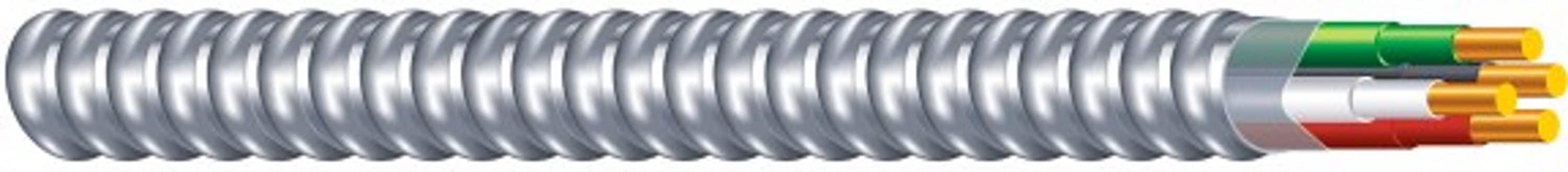 SOUTHWIRE Metal Clad Armored Cable: 10 AWG Wire Size, 3 with Bare AL Ground  Conductors, 250 ft Lg
