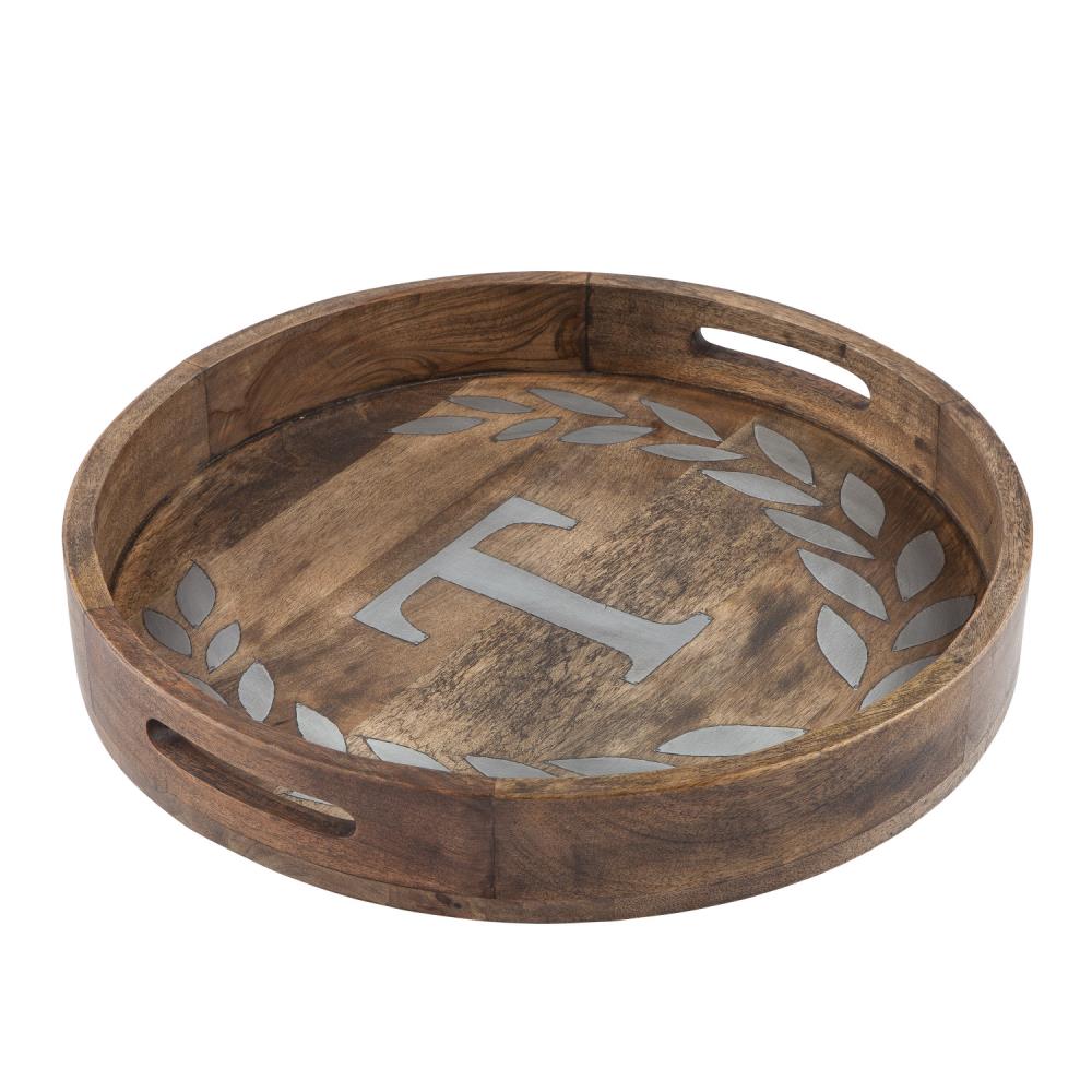 The GG Collection 93501 Heritage Collection 20-in x 20-in Brown Round Serving Caddy