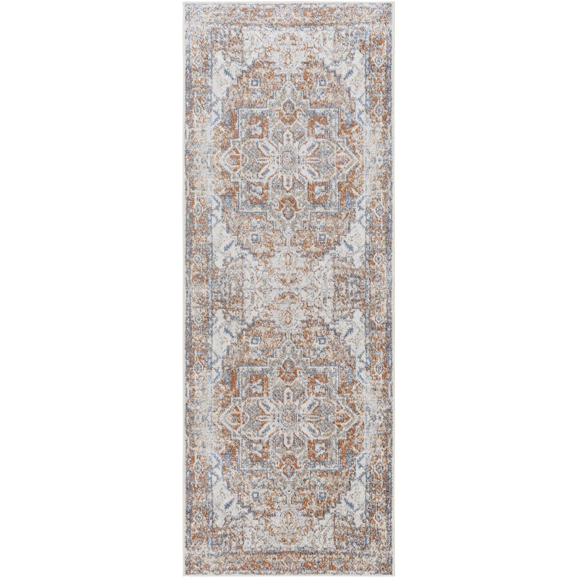 Livabliss LLL2302-2773 Lillian 3 x 8 (ft) Polyester Charcoal/Dark Brown Rectangular Indoor Medallion Vintage Machine washable Runner rug