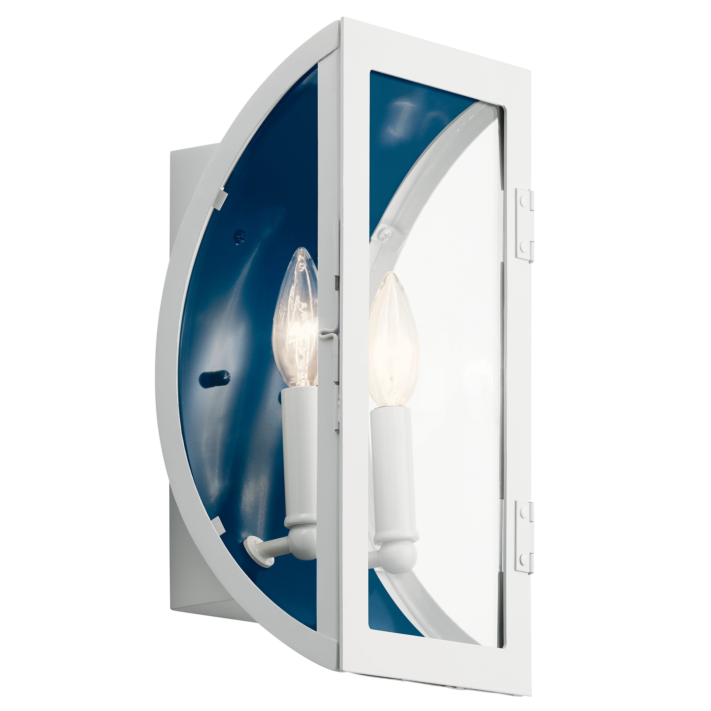 Kichler 49286WH Narelle 2 -Light 13.5-in H White Hardwired Outdoor Wall Light