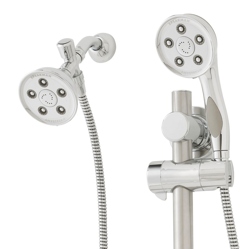 Caspian Polished Chrome Dual Head Adjustable Shower System
