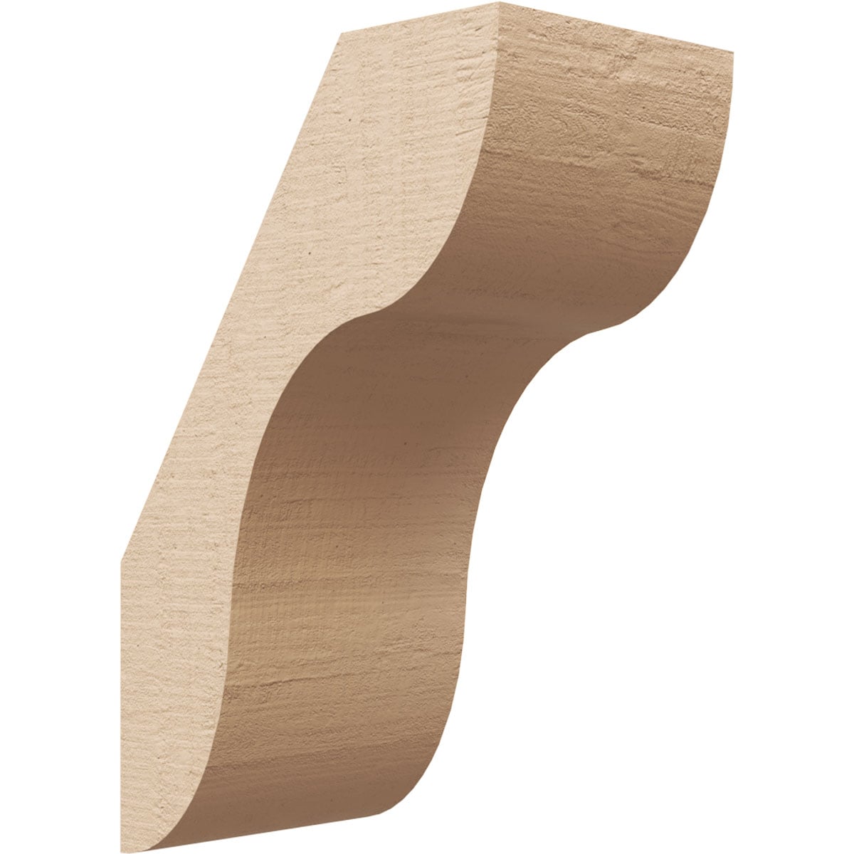 Ekena Millwork BRCUR05X08X12CARRCPR 5-in x 12-in x 8-in Primed Urethane Carmel Rough Cedar Woodgrain TimberThane KneeBrace