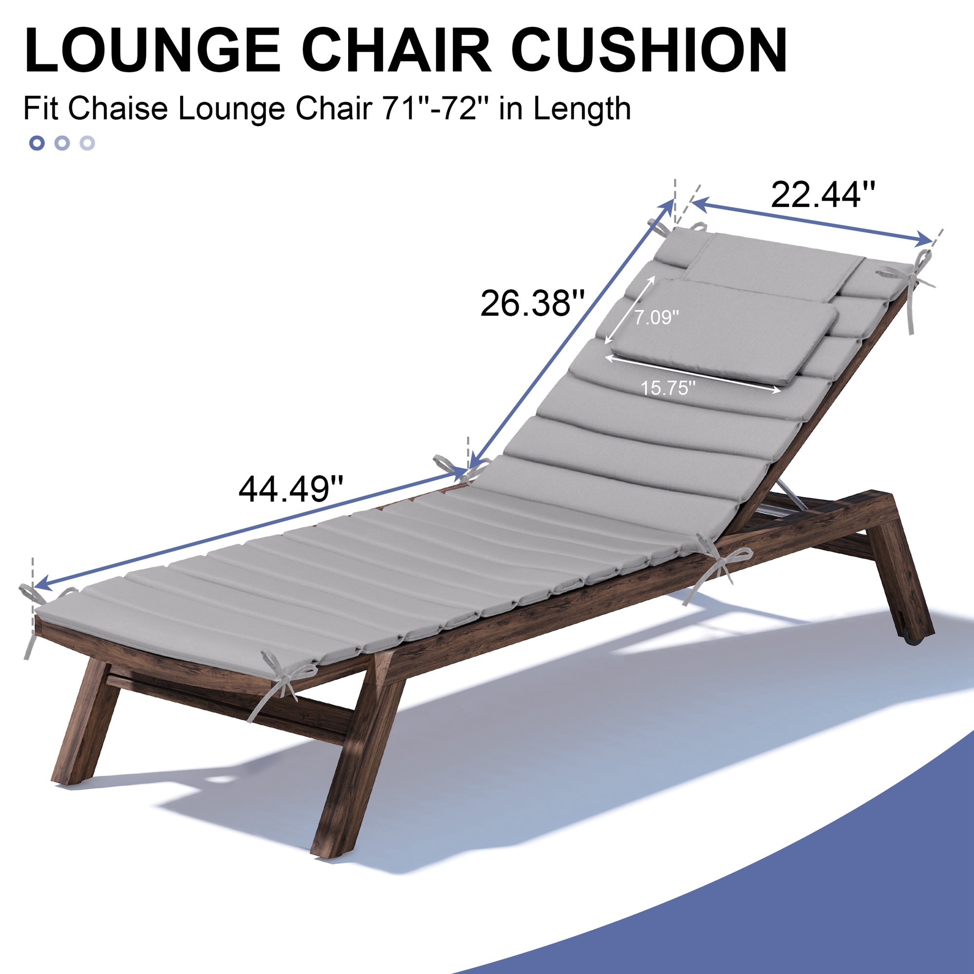 CloudFly CL-CU003LGY72-2 Patio-Furniture-Cushions - View #3