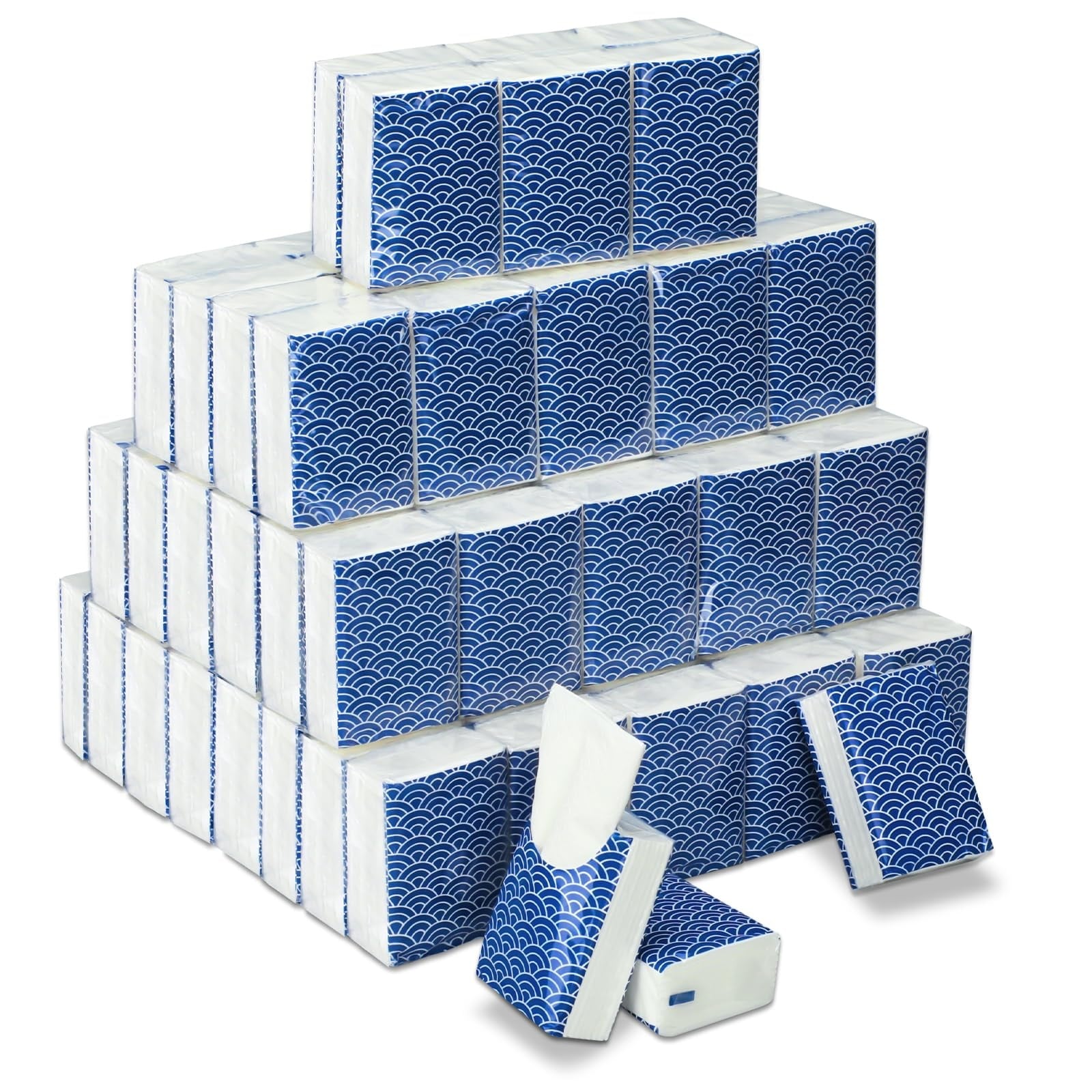 ITOPFOX  100 Pack Pocket Tissues Travel Size 3 Ply Mini Facial Tissue Bulk Individual Packs Soft Absorbent Paper for Purse Car Office School Home