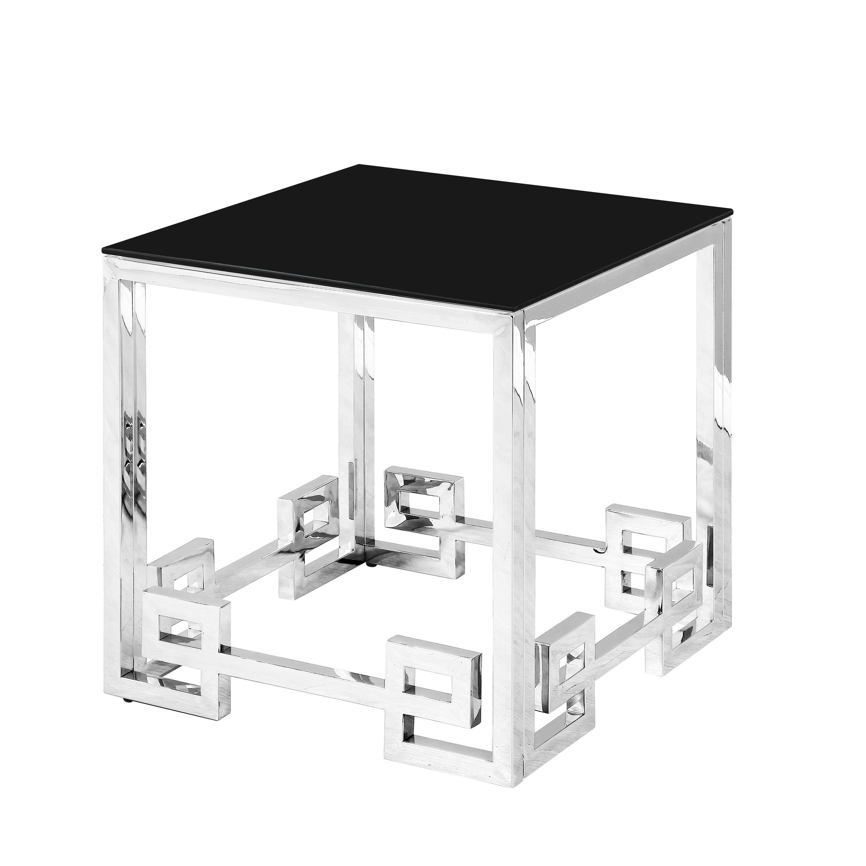 Sagebrook Home 14625-03 21.7-in W x 21.7-in H Silver Glass Modern End Table Assembly Required