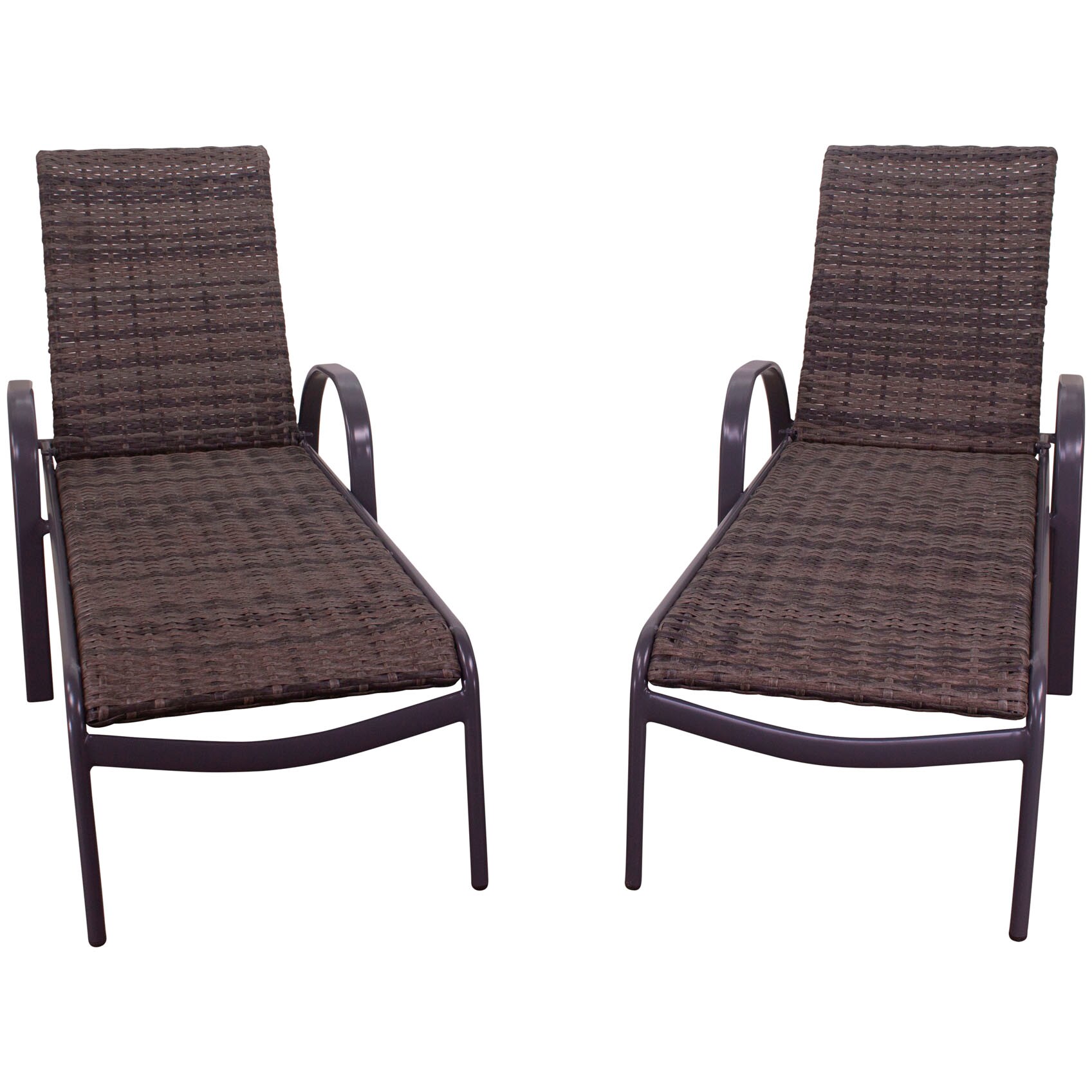 Courtyard Casual Santa Fe Wicker 3 PC Chaise Lounge Set Includes One 20 End Table and Two Chaise Loungers - White