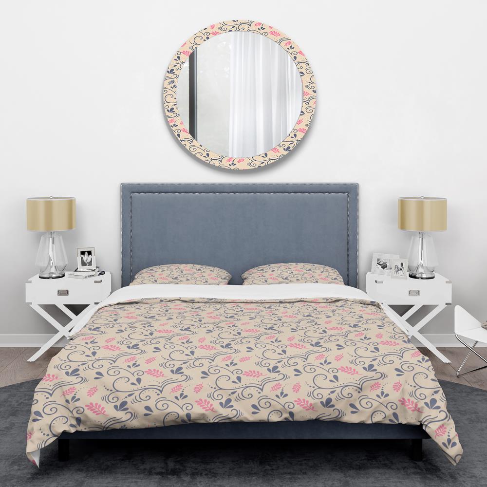 Designart BED24617-K 3 -Piece Pink King Duvet cover Set