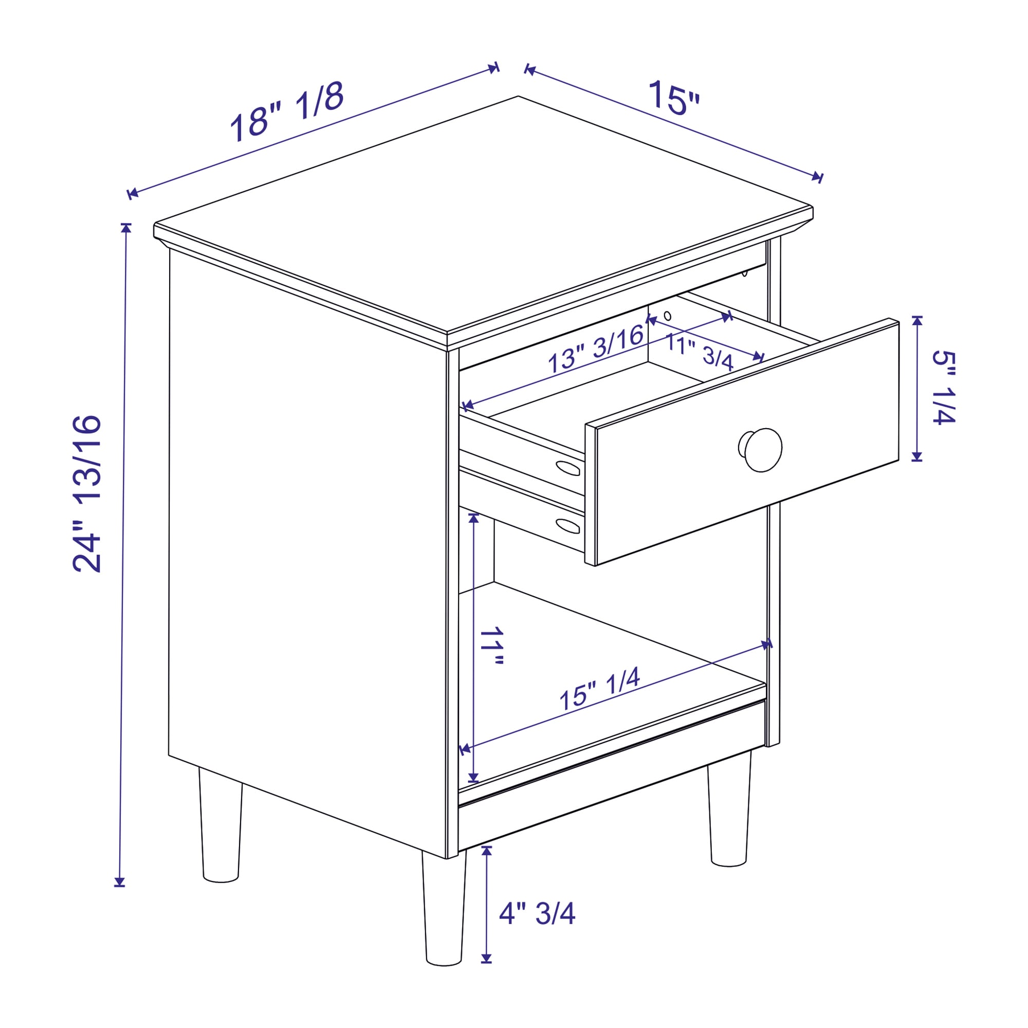 Walker Edison LWR1DNSWT nightstands - View #7
