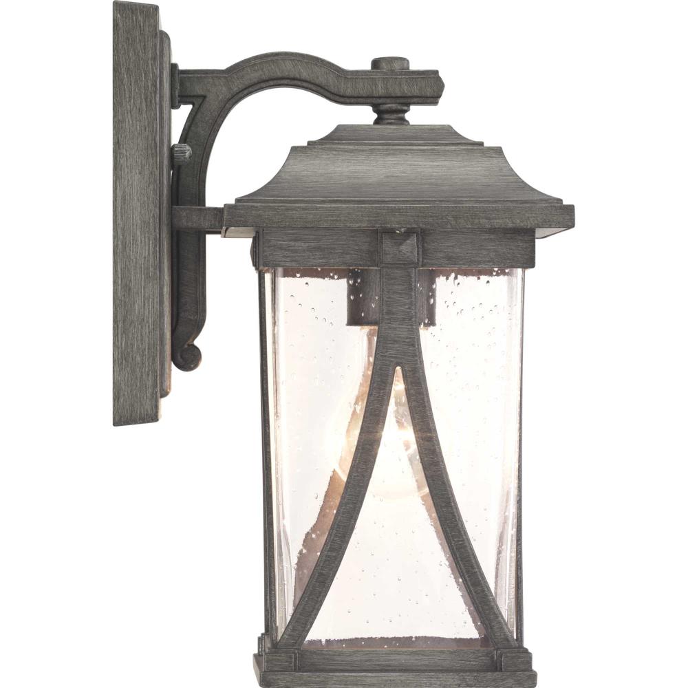 Antique Pewter Outdoor Lantern with Clear Seeded Glass Shade