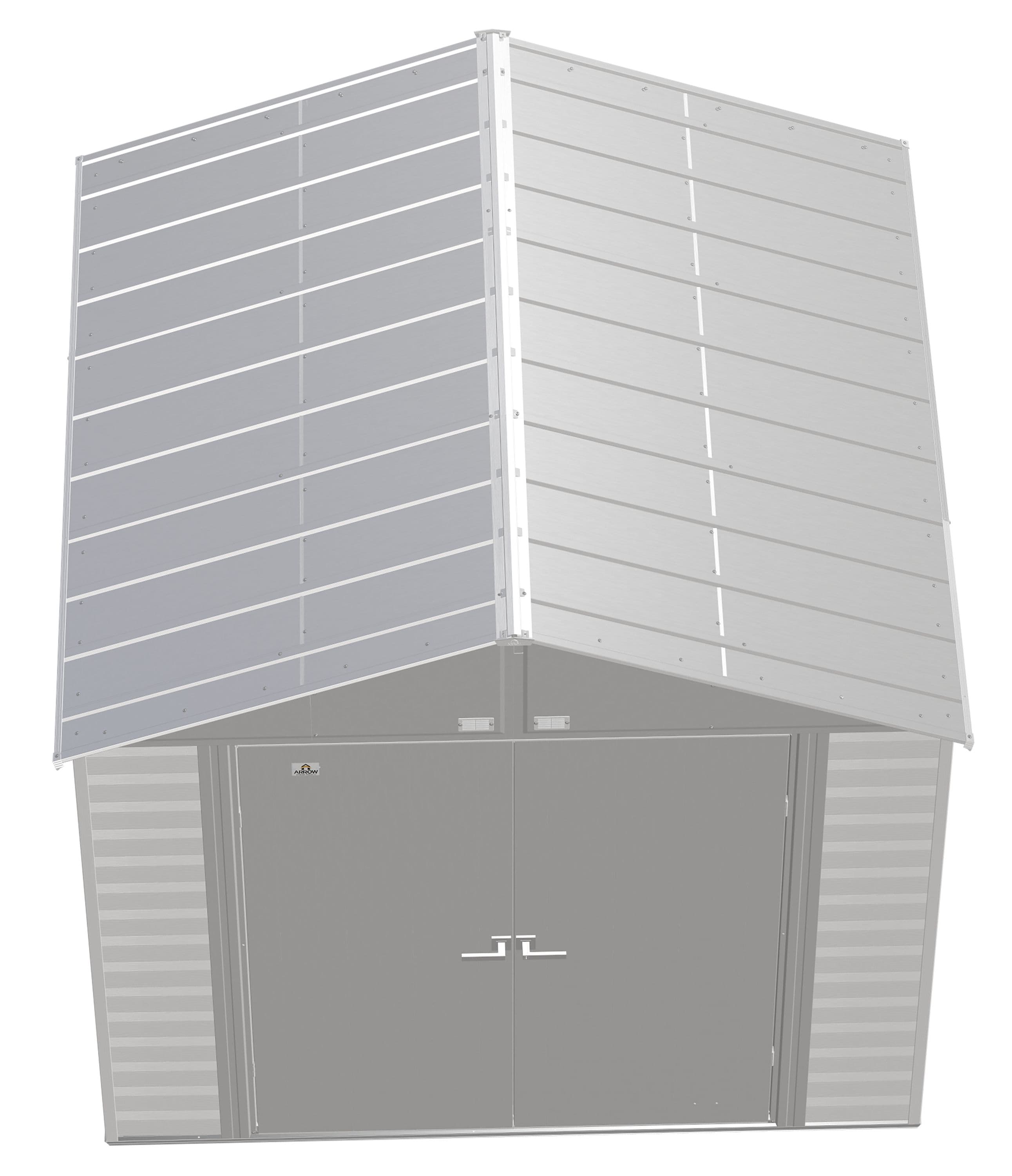 Arrow 8x8 Flute Grey Steel Peak Roof Storage Shed