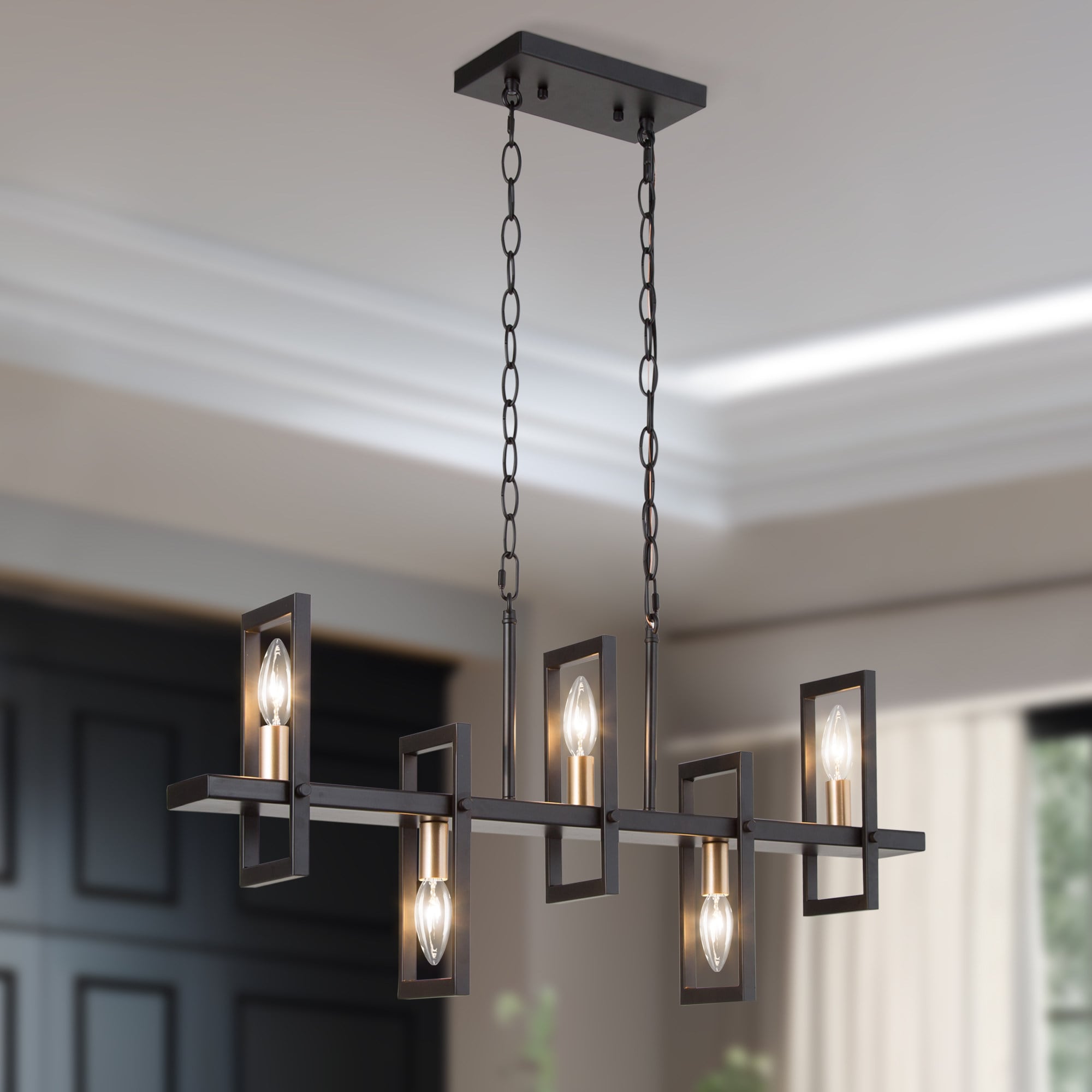  PEESIN Black Pendant Light Fixture Chain, 6 Feet Chandelier  Chain, Hanging Chain Extension