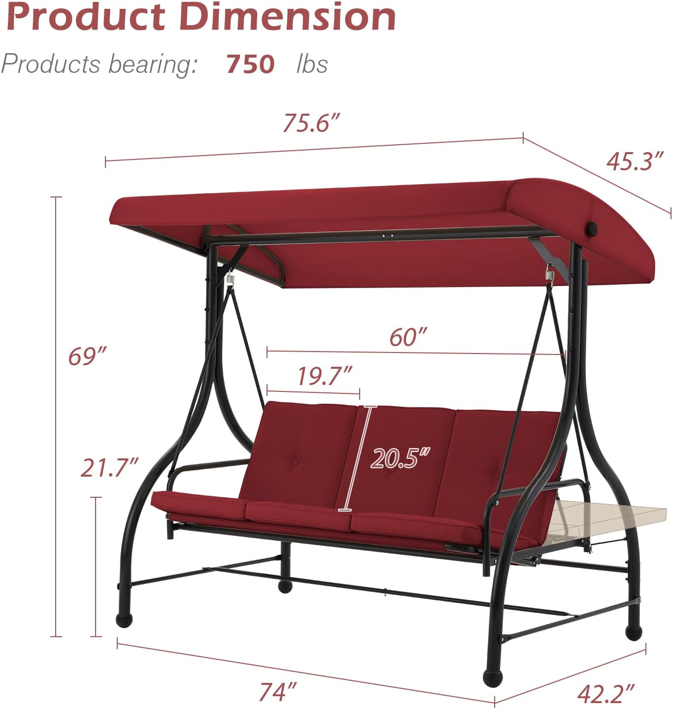 AECOJOY 16024RD-LS02 Swing-Gliders - View #3