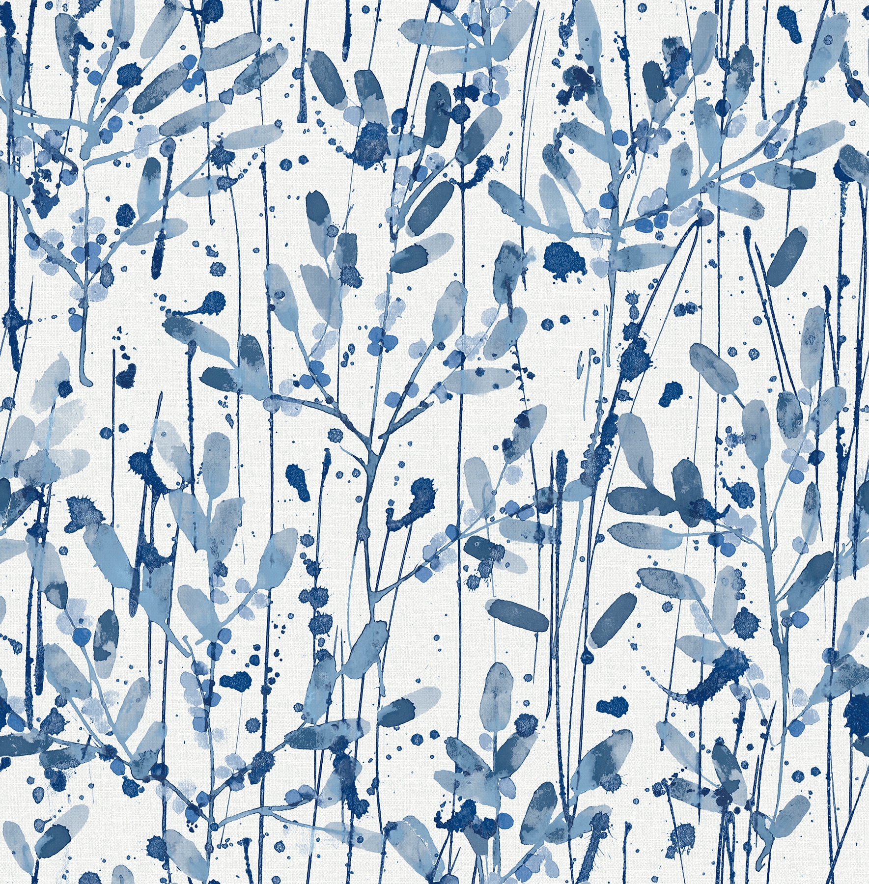 Scott Living 2975-26237 56.4-Sq. Feet Indigo Non-woven Ivy/Vines Unpasted Wallpaper