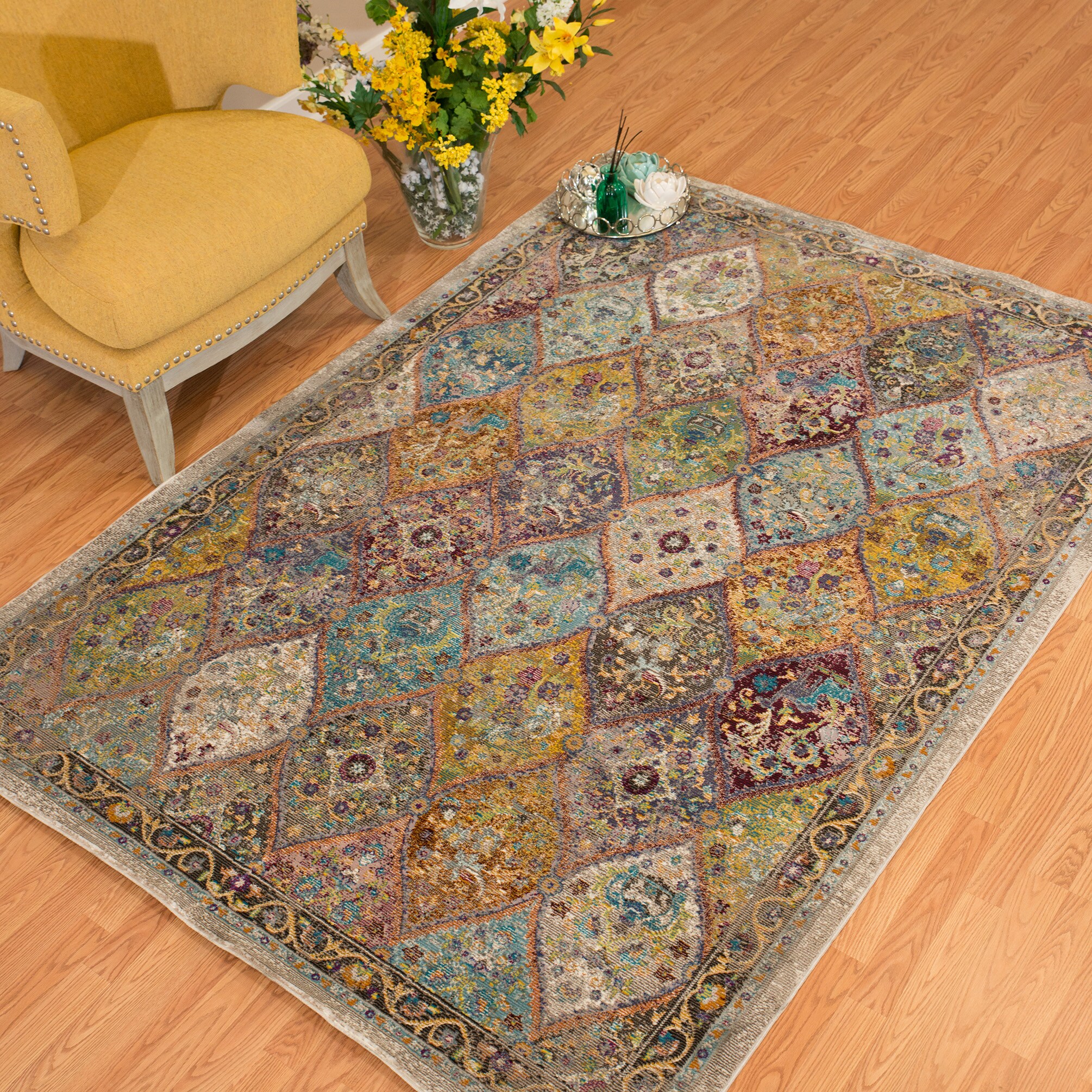 United Weavers Of America 1830 30675 58 Rhapsody 5 x 7 (ft) Polyester Multi Rectangular Indoor Area rug