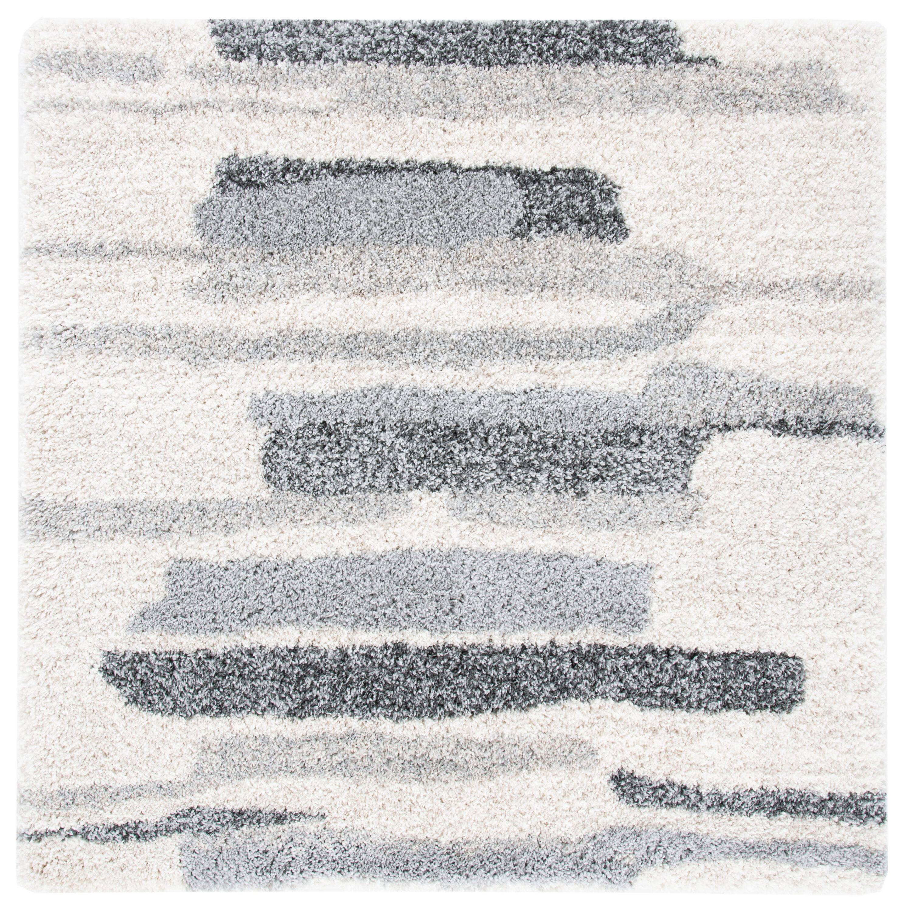 Fontana Shag 890F Grey/Ivory 7 X 7 Area Rug
