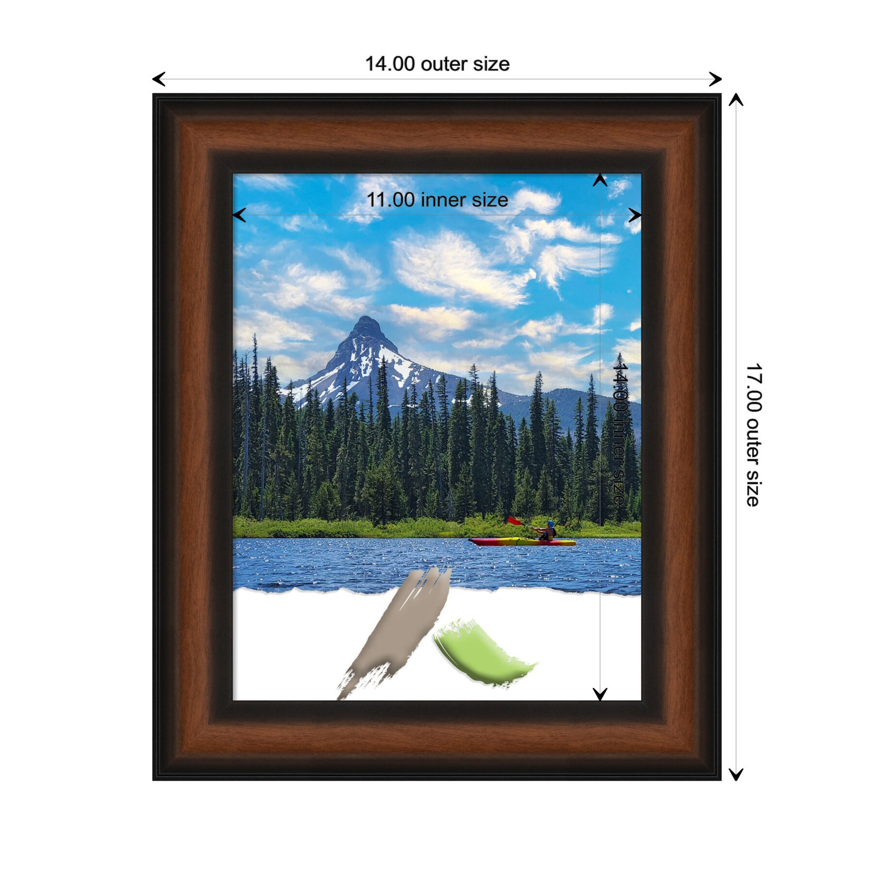 Yale Walnut 11x14 Classic Wall Picture Frame