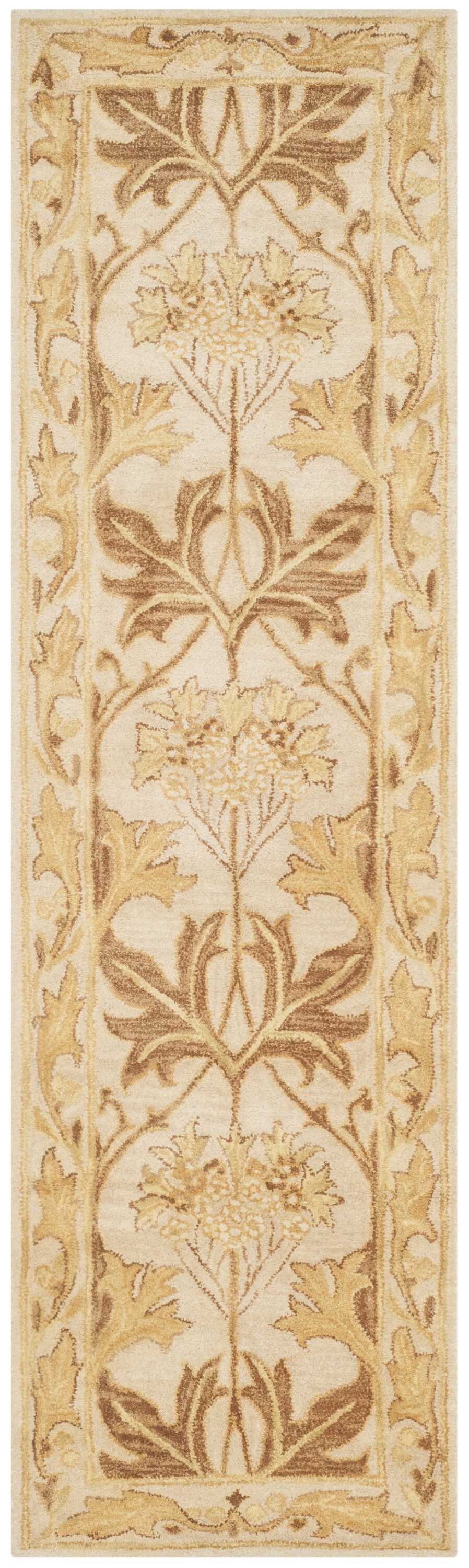 Antiquity Beige and Gold Hand-Tufted Wool Runner Rug