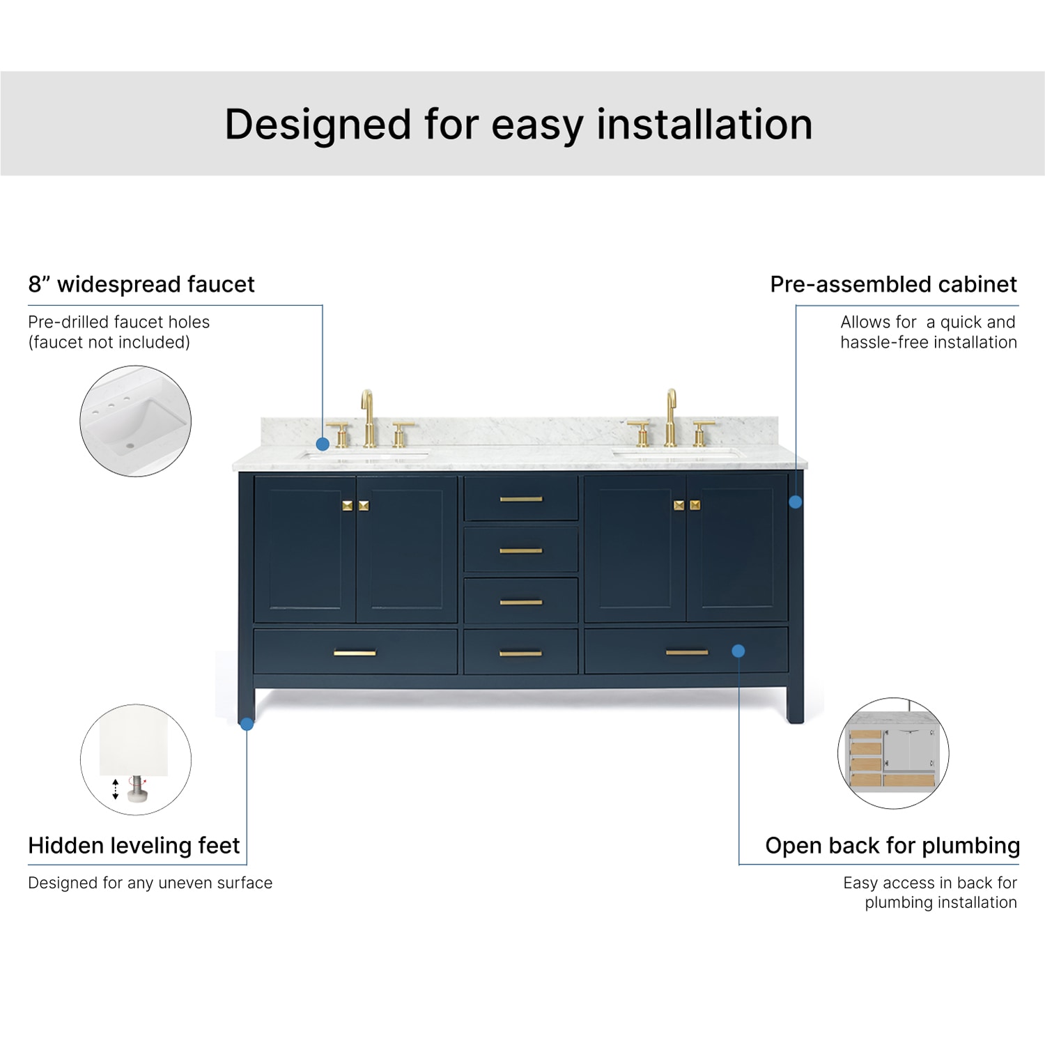 ARIEL A073DCW2RVOMNB Bath-Vanity-Combo - View #7