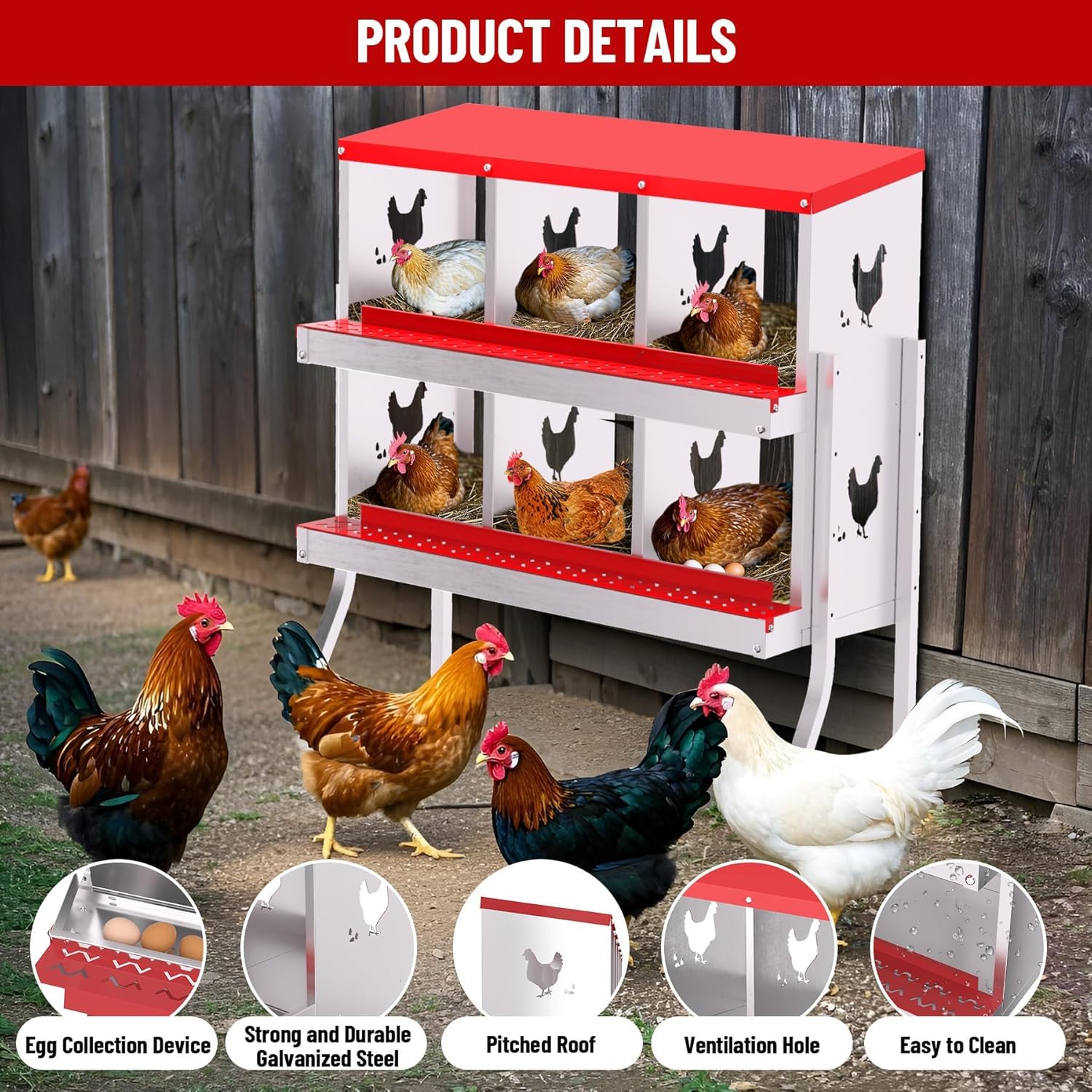 Qeetex WLS-PHO-348S5HJE Chicken-Coops-Rabbit-Hutches - View #8