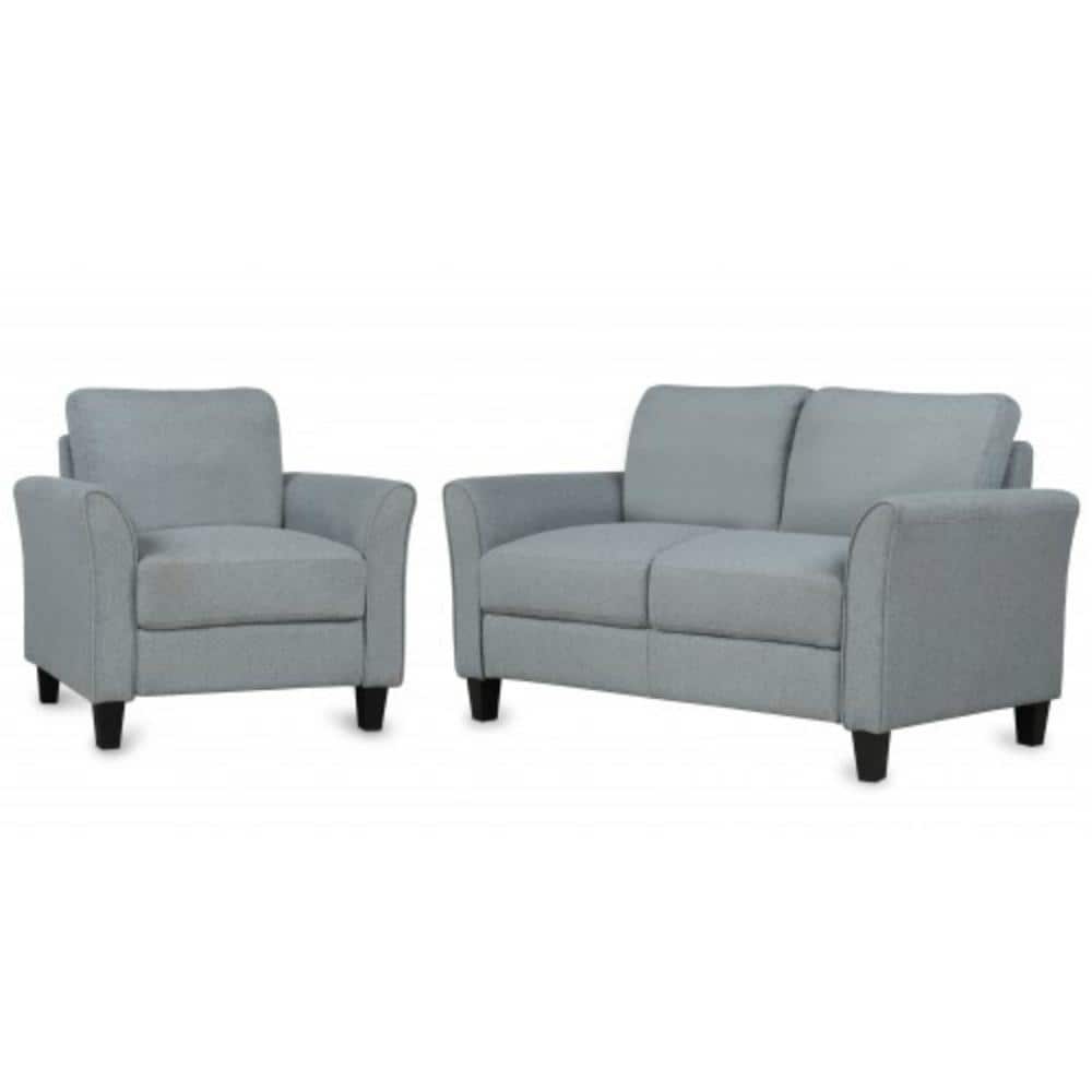 CASAINC LF-LP000013EAA Modern 2 -Piece Linen Gray Living Room Set