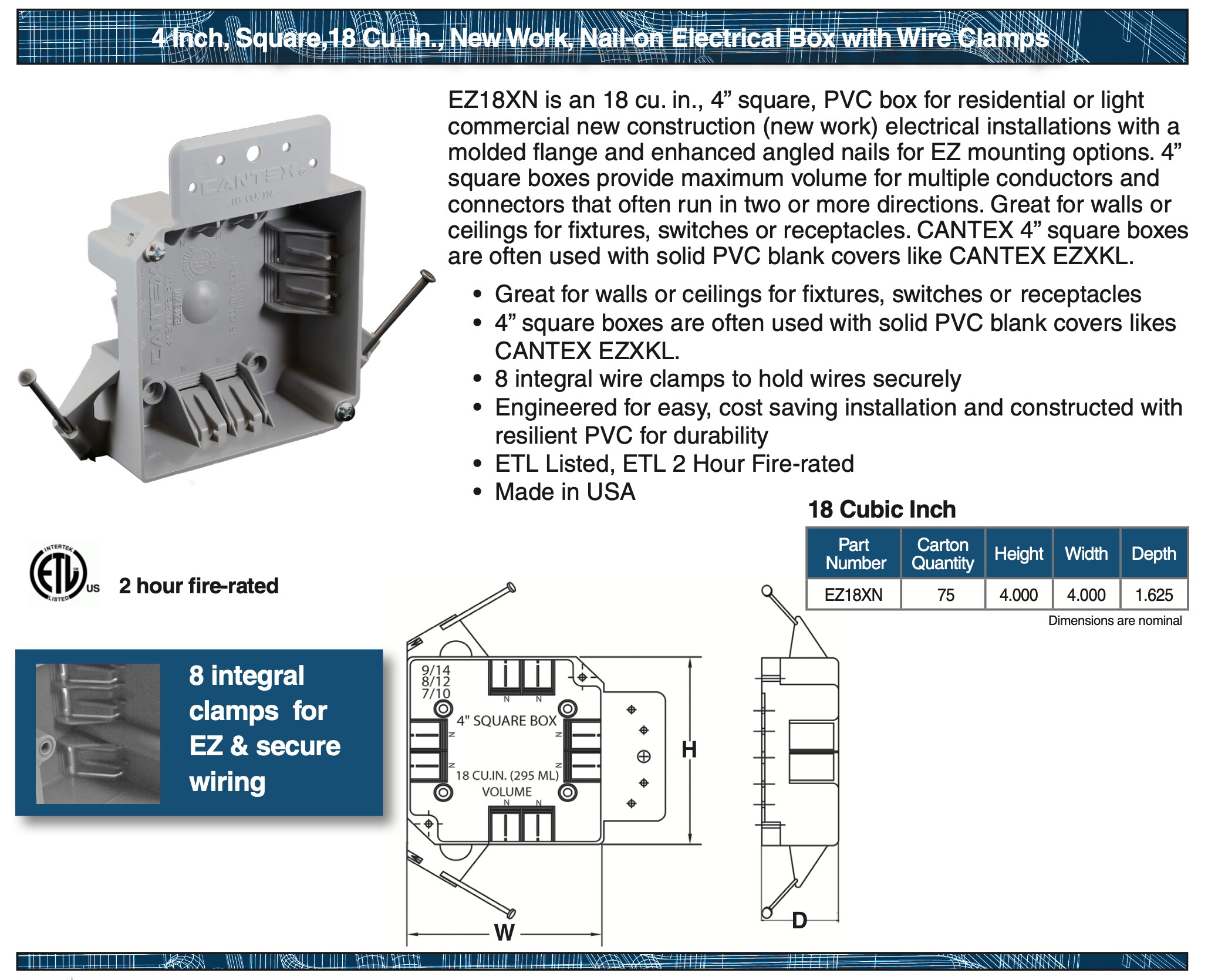 CANTEX LEZ18XN Electrical-Box - View #3