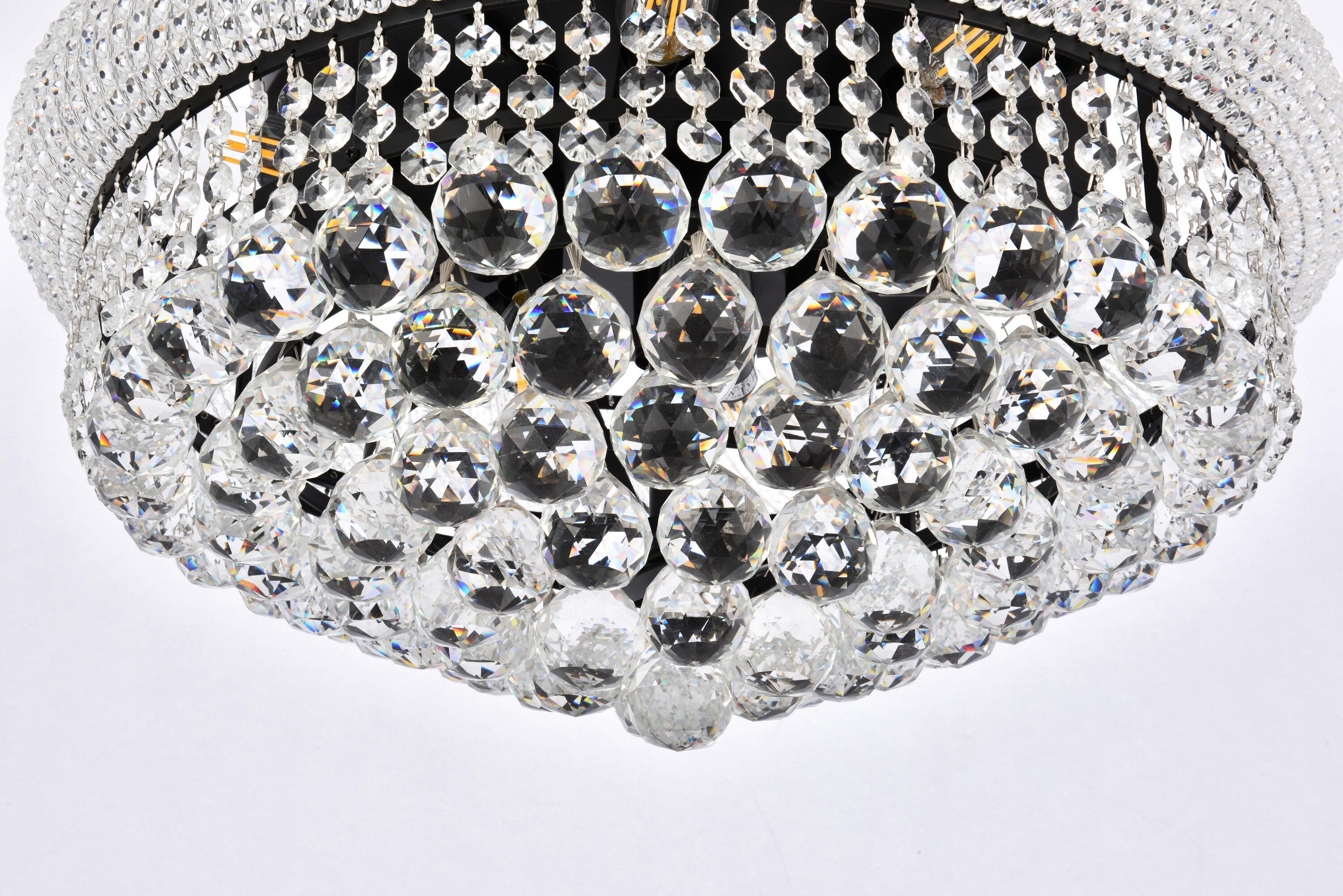 Primo Black and Clear Crystal 10-Light Flush Mount