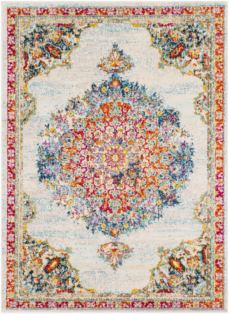 Surya MRC2324-31157 Morocco 4 X 6 (ft) Teal Indoor Medallion Oriental Area Rug