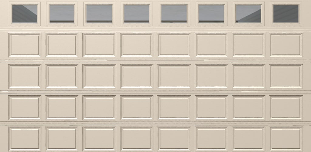 Wayne Dalton 8500CRALCLRI168 Classic Steel Model 8500 16-ft x 8-ft Insulated Double Garage Door with Windows
