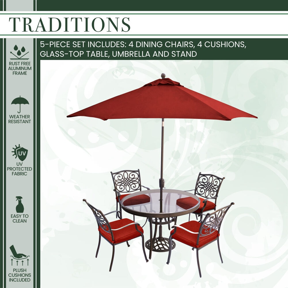 Hanover TRADDN5PCG-SU-R Patio-Dining-Sets - View #2