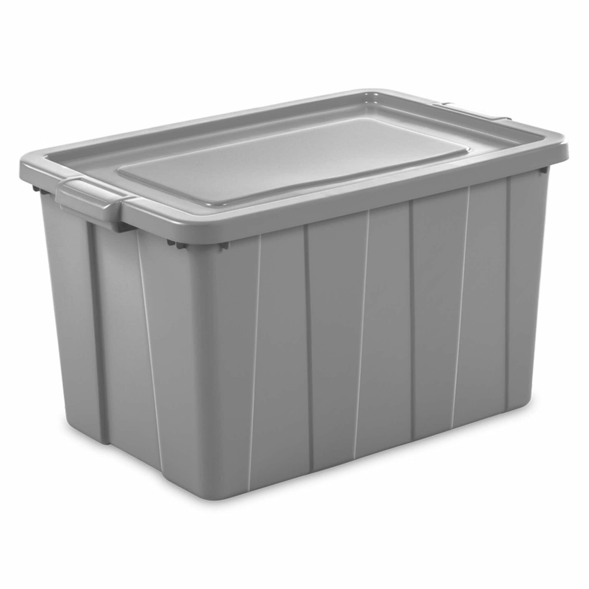 Sterilite 20 Gallon Stackable Plastic Storage Tote Container Bin with  Latching Lid for Home and Garage Organization, Gray (6 Pack)