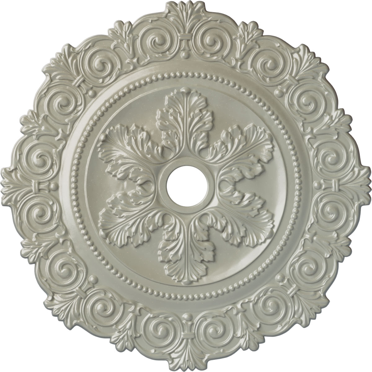 Ekena Millwork CM33SCFCS Scroll 33.25-in W x 33.25-in L Painted Flash Copper Polyurethane Whole Ceiling Medallion